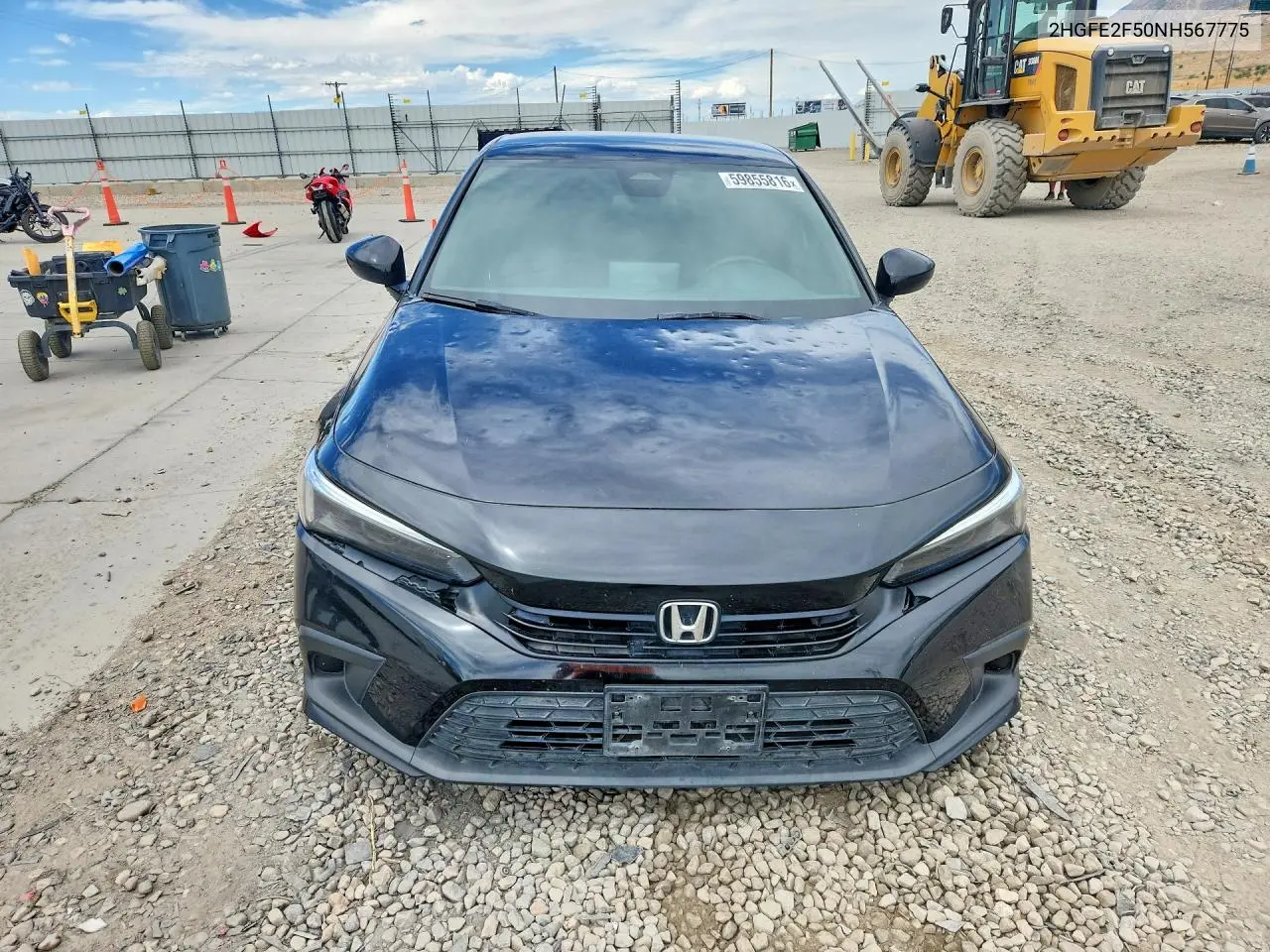 2HGFE2F50NH567775 2022 Honda Civic Sport
