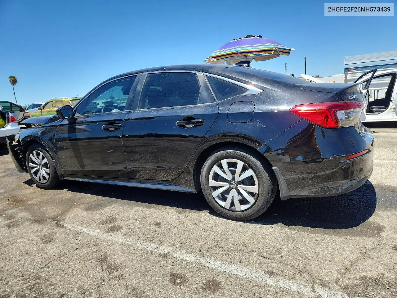2022 Honda Civic Lx VIN: 2HGFE2F26NH573439 Lot: 61907416
