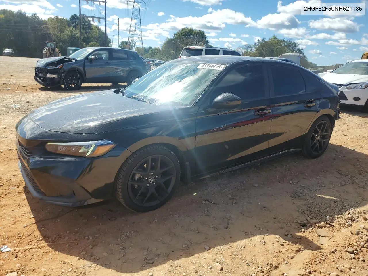 2HGFE2F50NH521136 2022 Honda Civic Sport