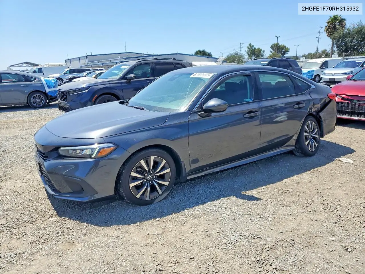 2024 Honda Civic Ex VIN: 2HGFE1F70RH315932 Lot: 61092046