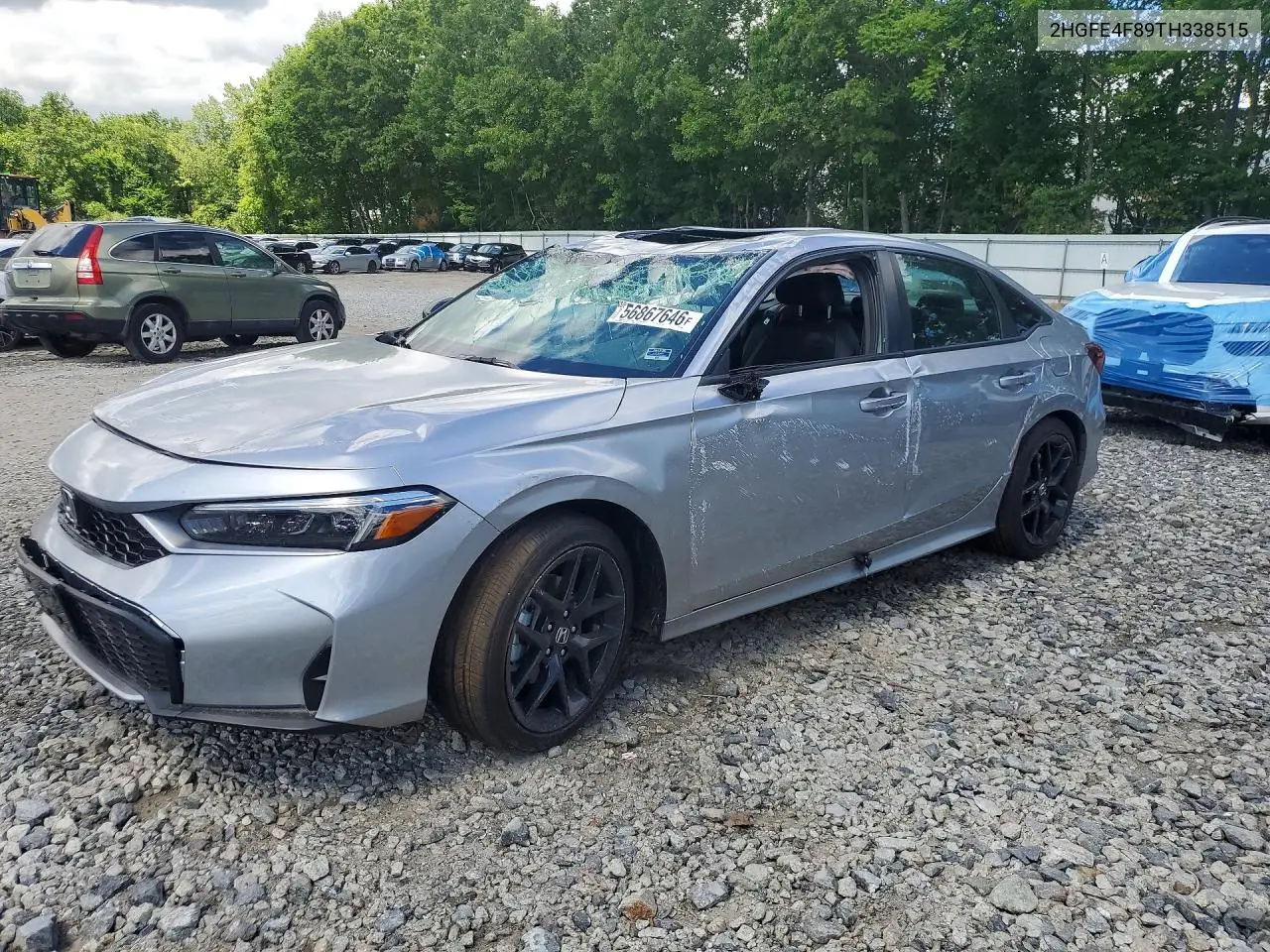 2026 Honda Civic Sport VIN: 2HGFE4F89TH338515 Lot: 56867646