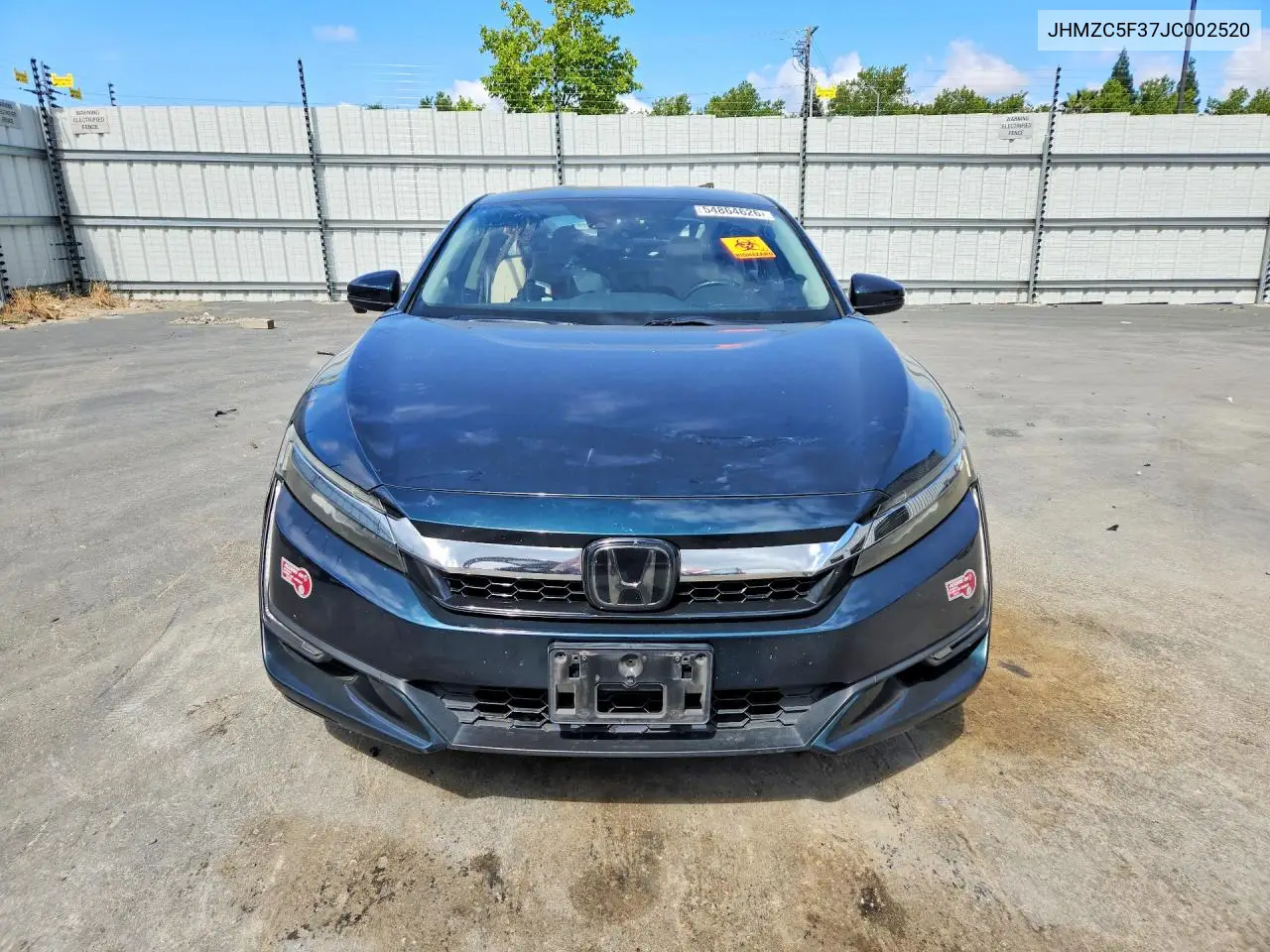 2018 Honda Clarity Touring VIN: JHMZC5F37JC002520 Lot: 54864626