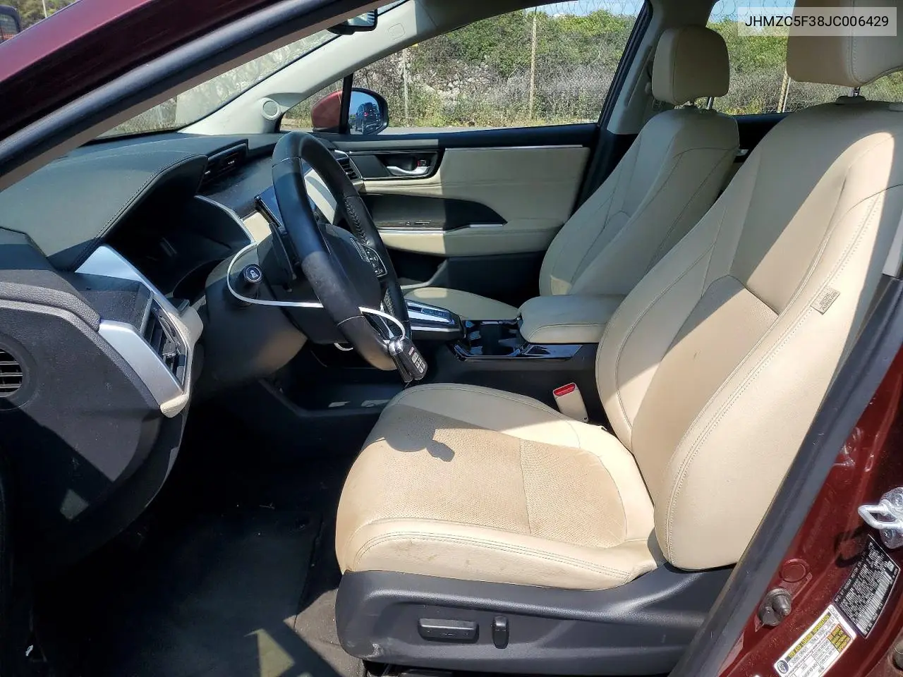 2018 Honda Clarity Touring VIN: JHMZC5F38JC006429 Lot: 55932266