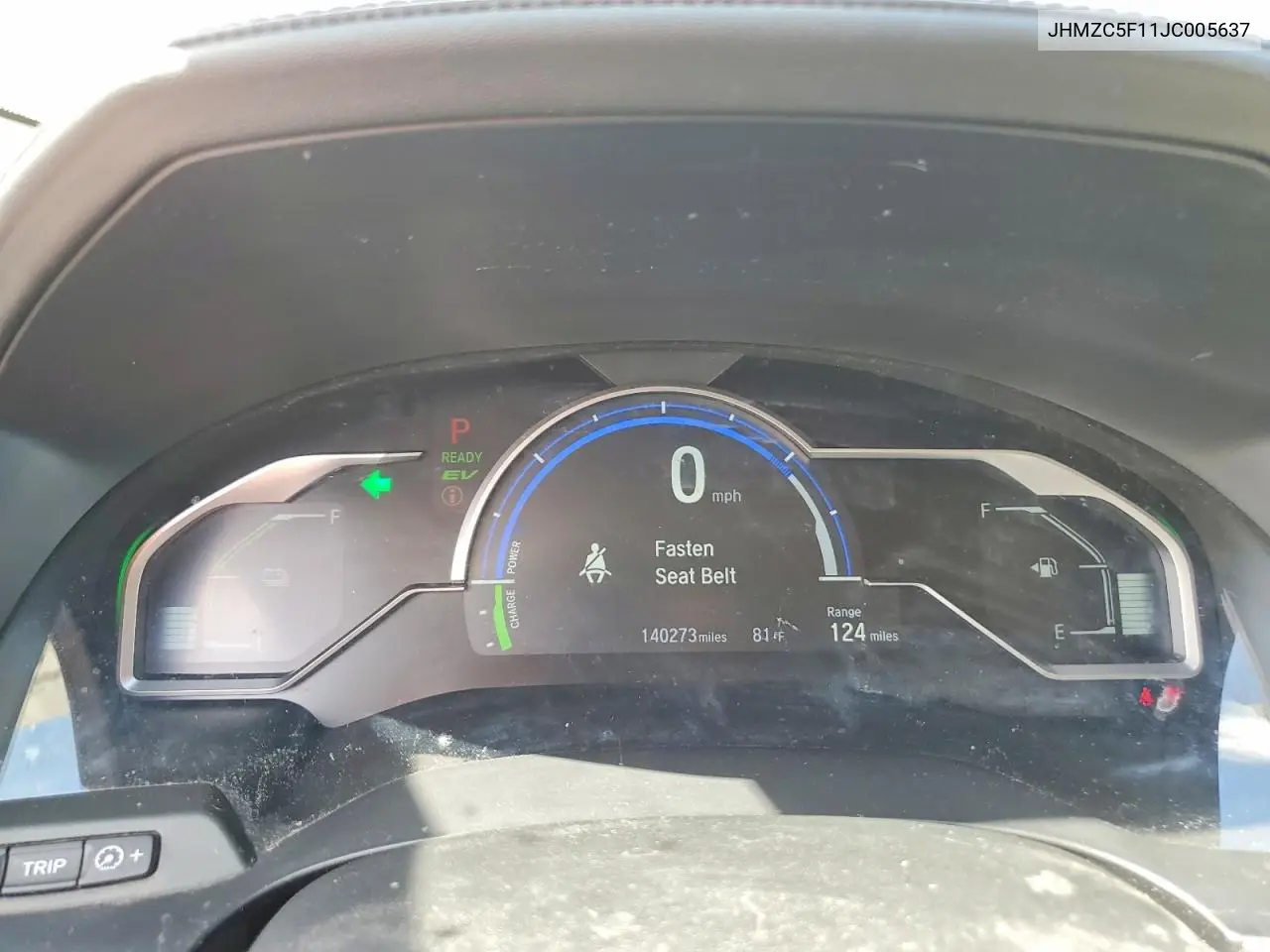 2018 Honda Clarity VIN: JHMZC5F11JC005637 Lot: 57599036