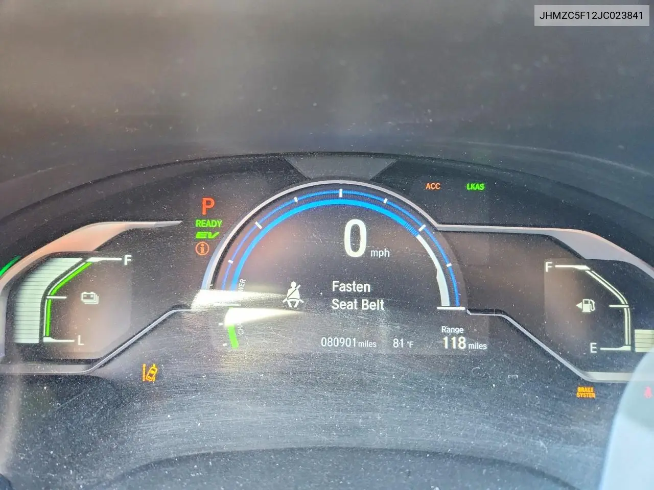 2018 Honda Clarity VIN: JHMZC5F12JC023841 Lot: 57825316