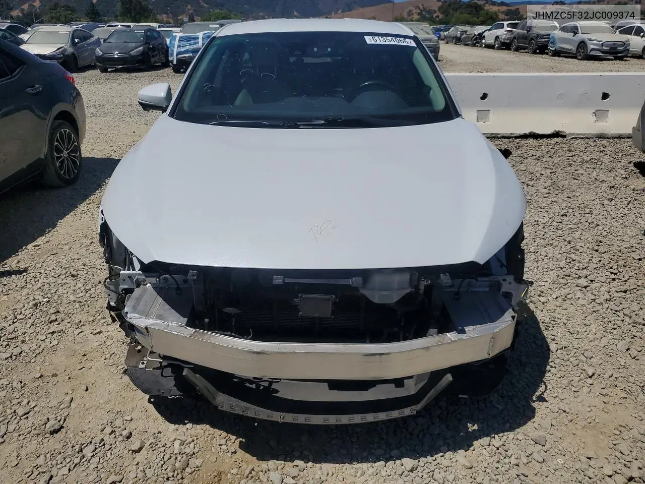 2018 Honda Clarity Touring VIN: JHMZC5F32JC009374 Lot: 61354066