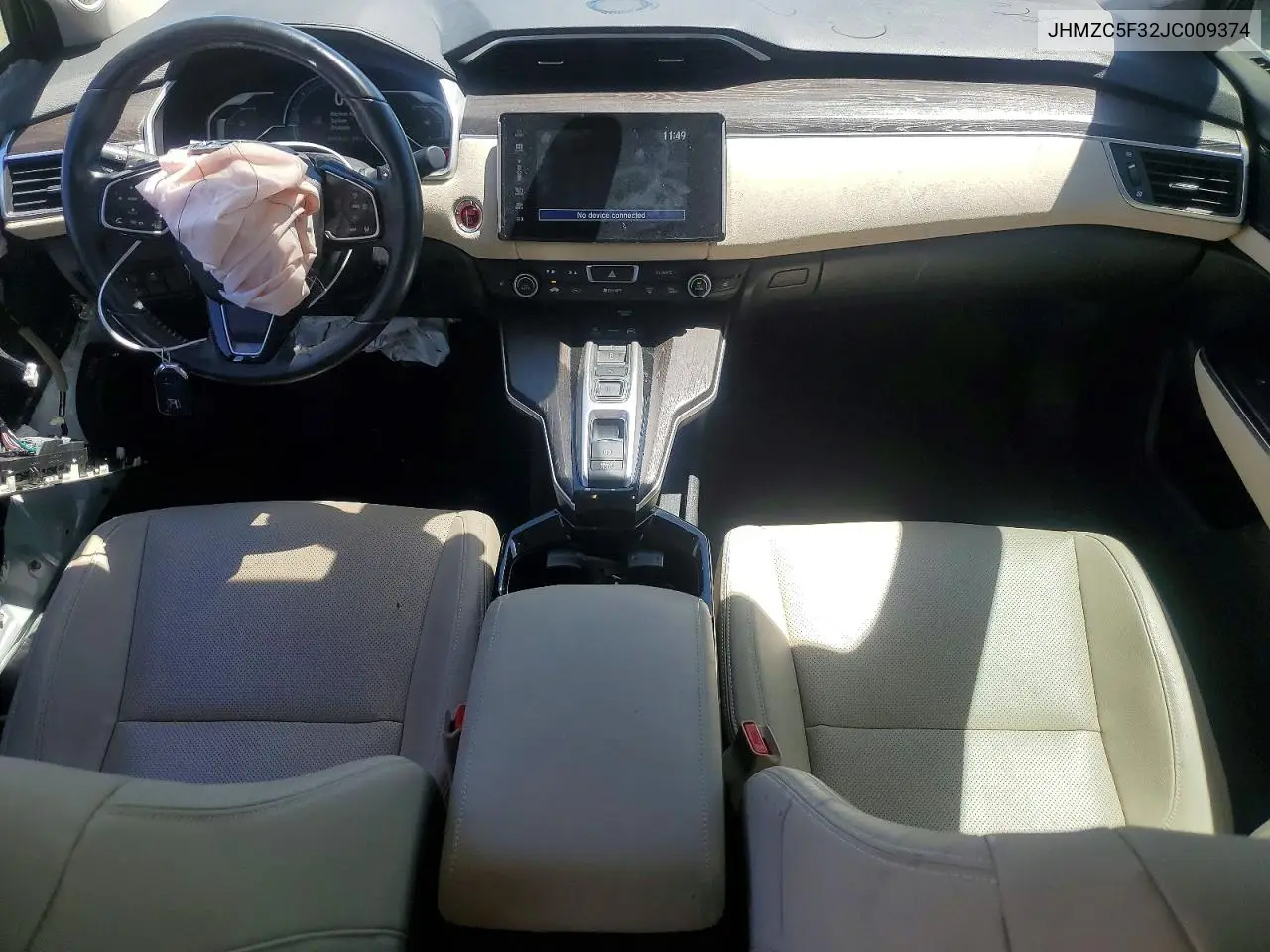 2018 Honda Clarity Touring VIN: JHMZC5F32JC009374 Lot: 61354066