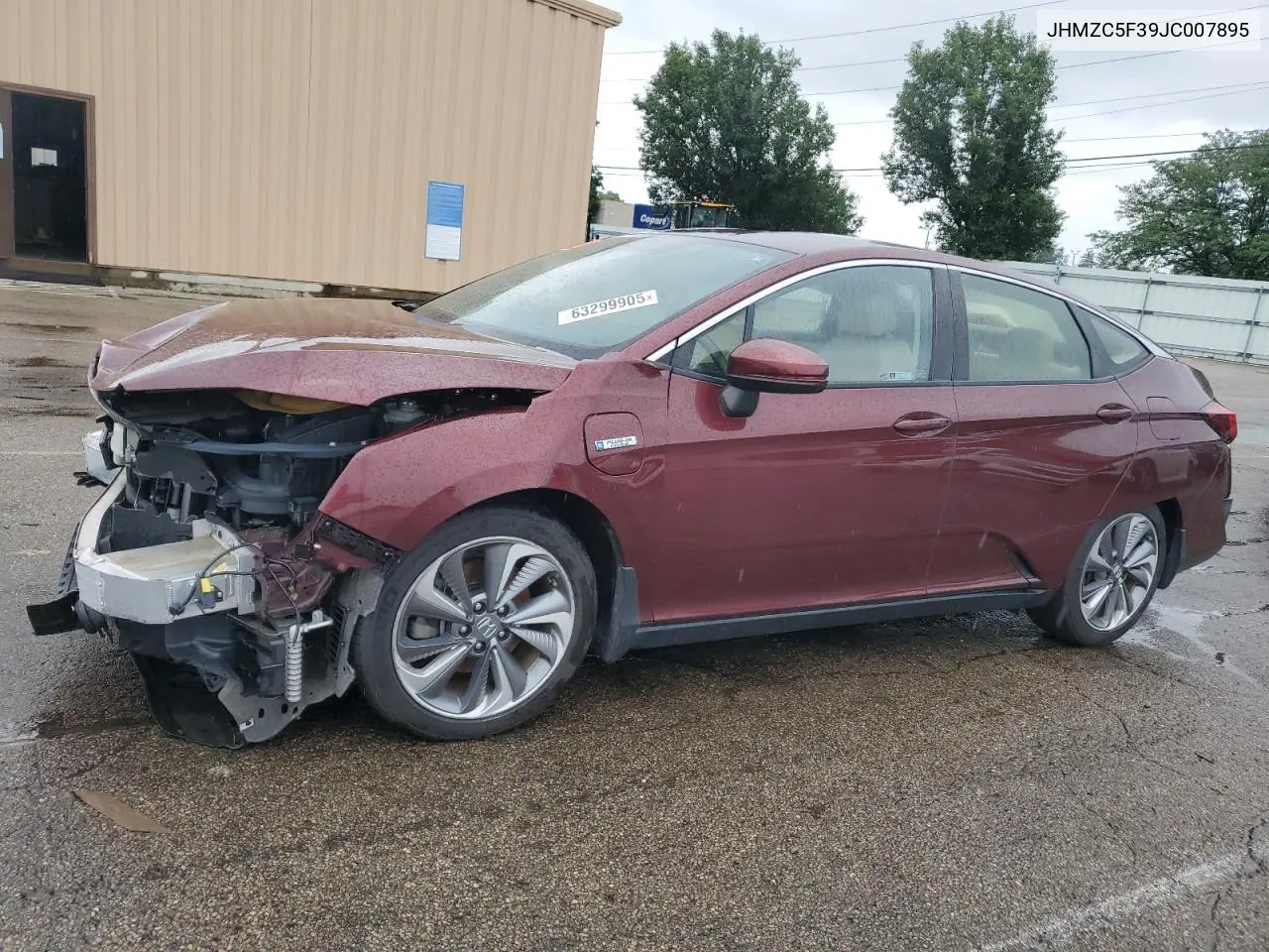 2018 Honda Clarity Touring VIN: JHMZC5F39JC007895 Lot: 63299905