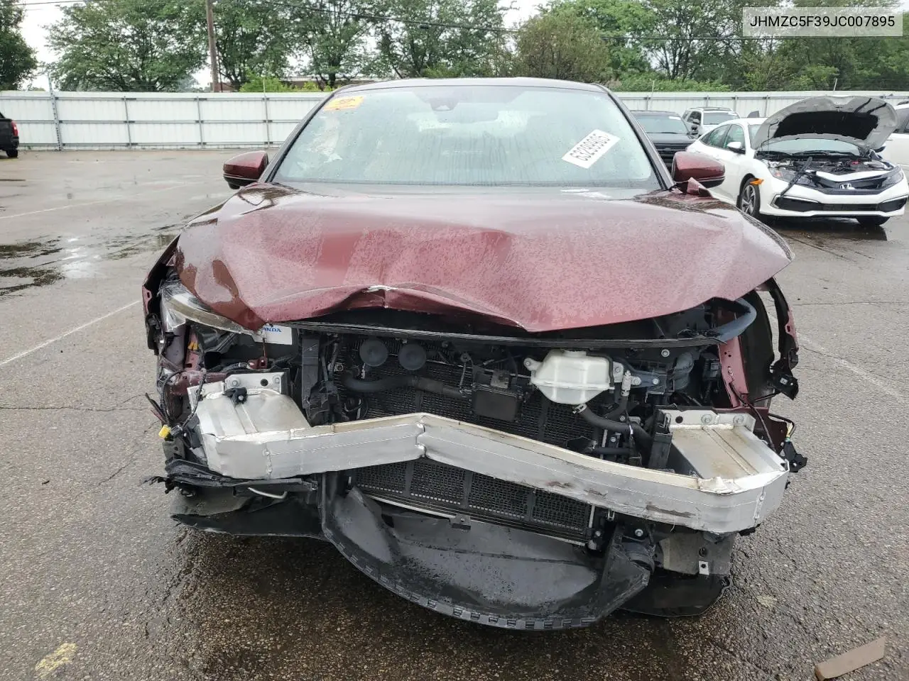 2018 Honda Clarity Touring VIN: JHMZC5F39JC007895 Lot: 63299905