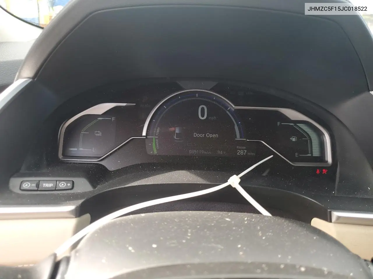 2018 Honda Clarity VIN: JHMZC5F15JC018522 Lot: 71512535