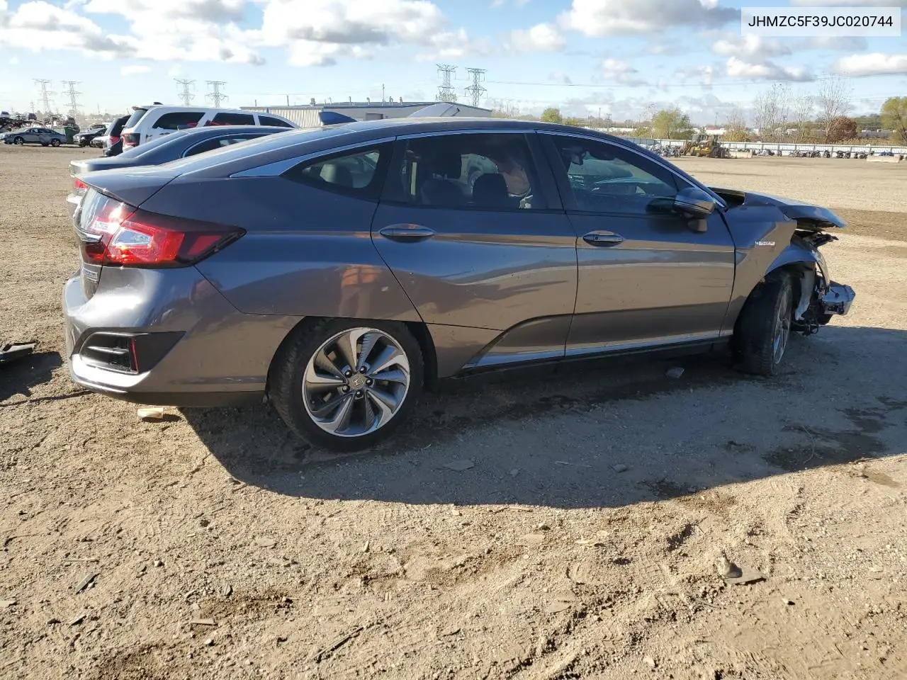 2018 Honda Clarity Touring VIN: JHMZC5F39JC020744 Lot: 89845025