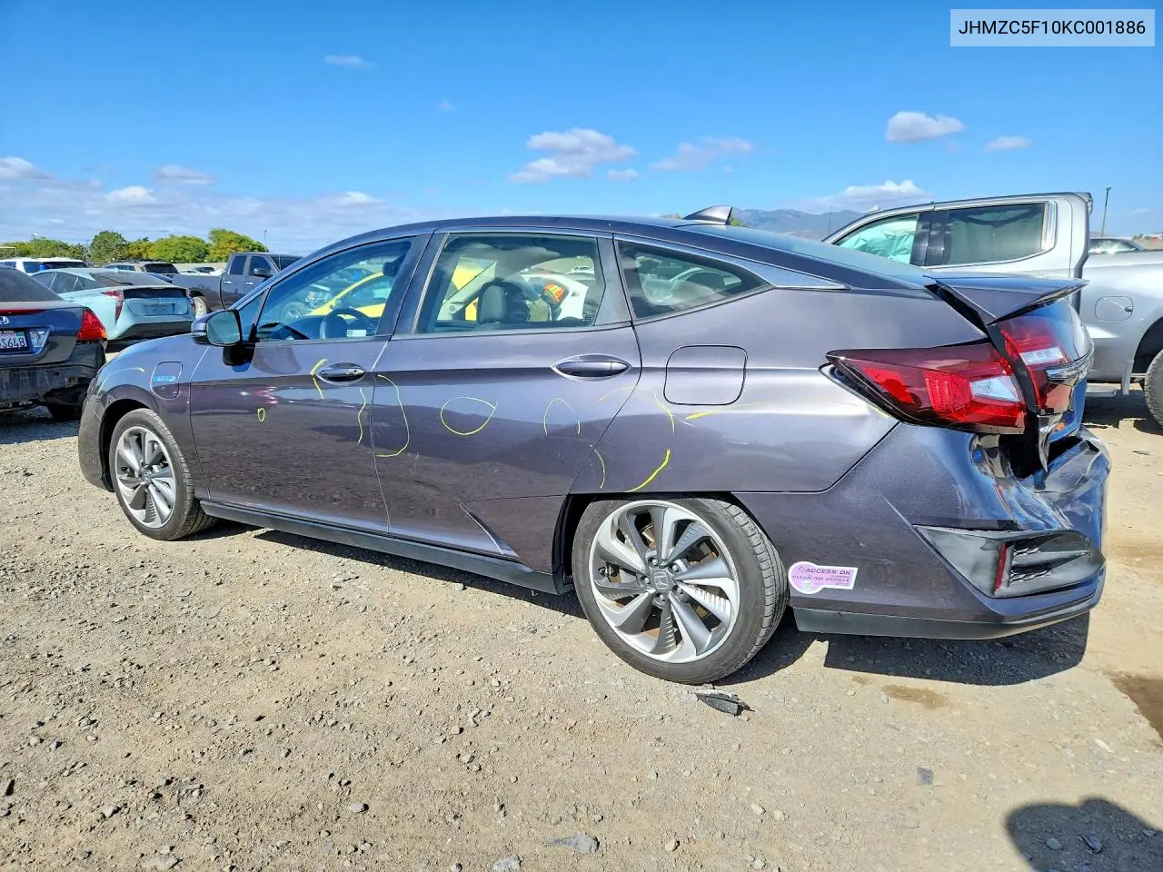 2019 Honda Clarity VIN: JHMZC5F10KC001886 Lot: 55035166