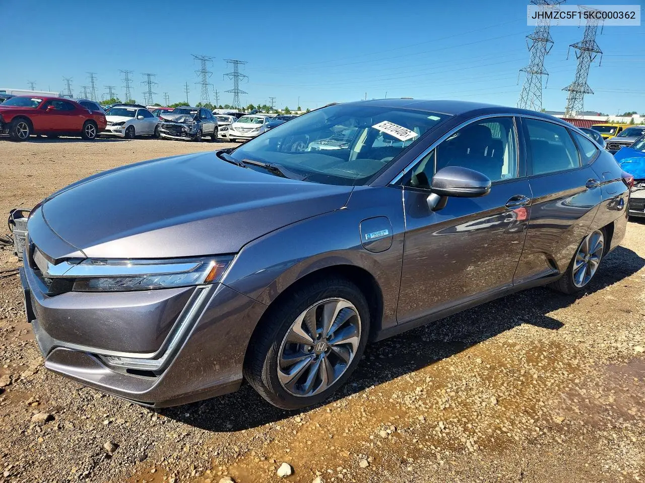 2019 Honda Clarity VIN: JHMZC5F15KC000362 Lot: 57370406