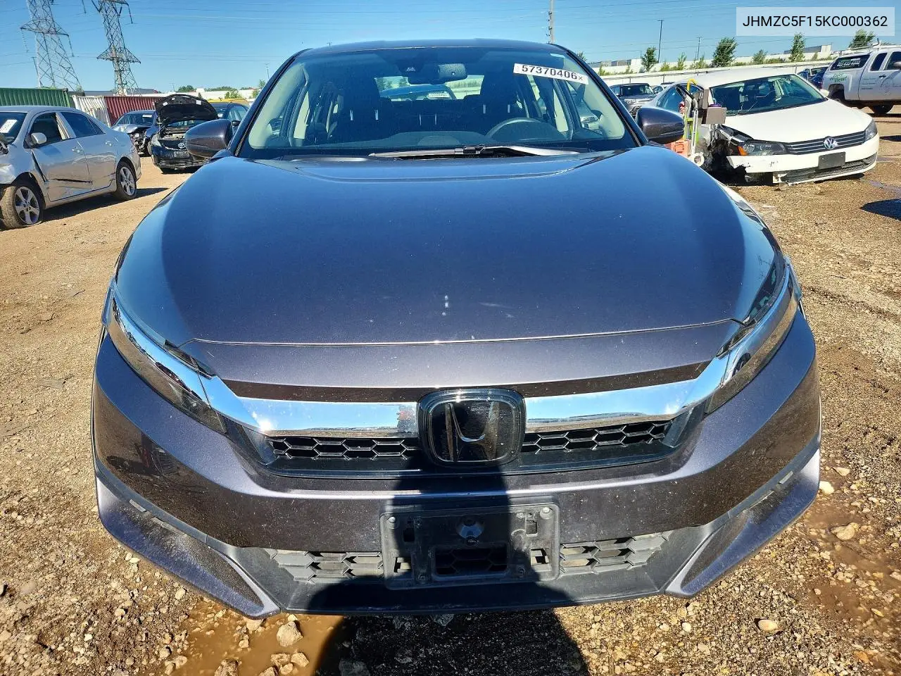 2019 Honda Clarity VIN: JHMZC5F15KC000362 Lot: 57370406