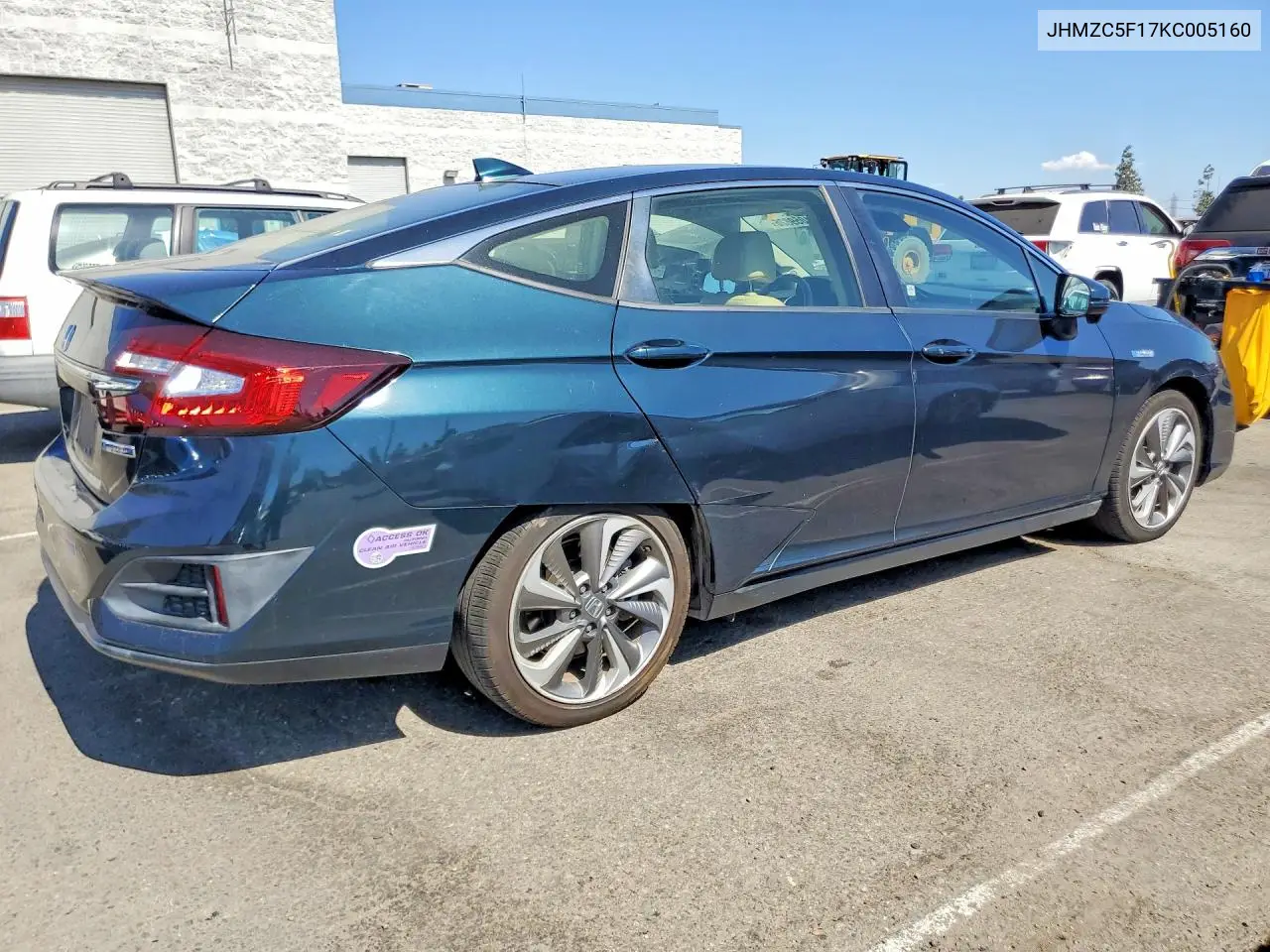 2019 Honda Clarity VIN: JHMZC5F17KC005160 Lot: 61059826