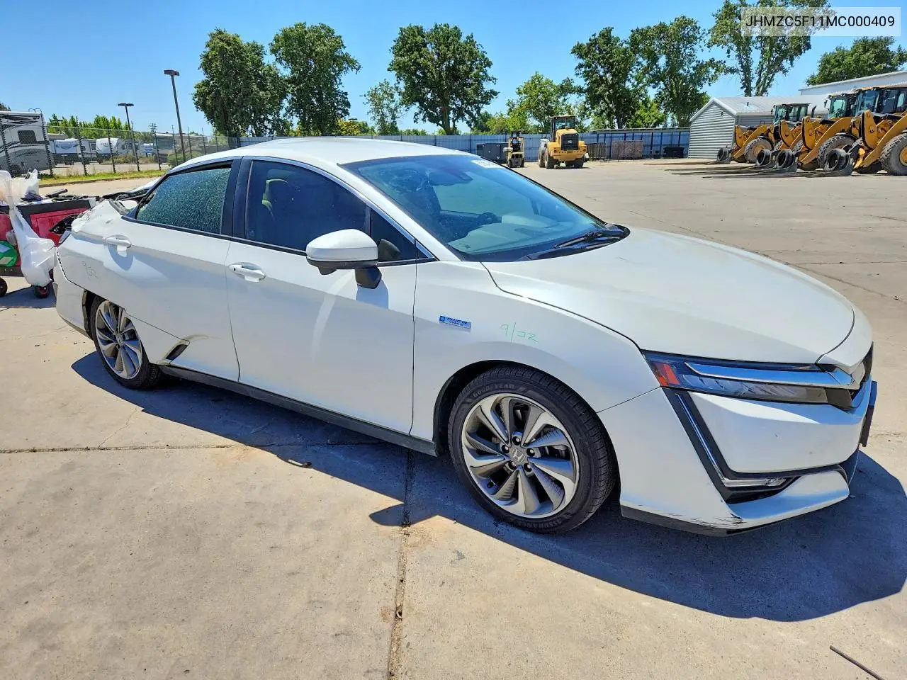2021 Honda Clarity VIN: JHMZC5F11MC000409 Lot: 55641406