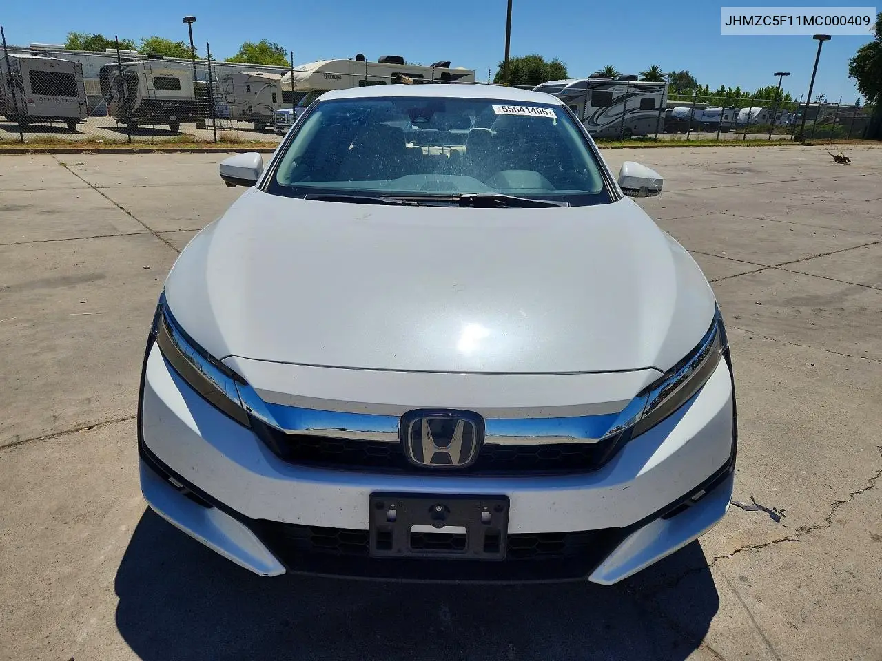 2021 Honda Clarity VIN: JHMZC5F11MC000409 Lot: 55641406