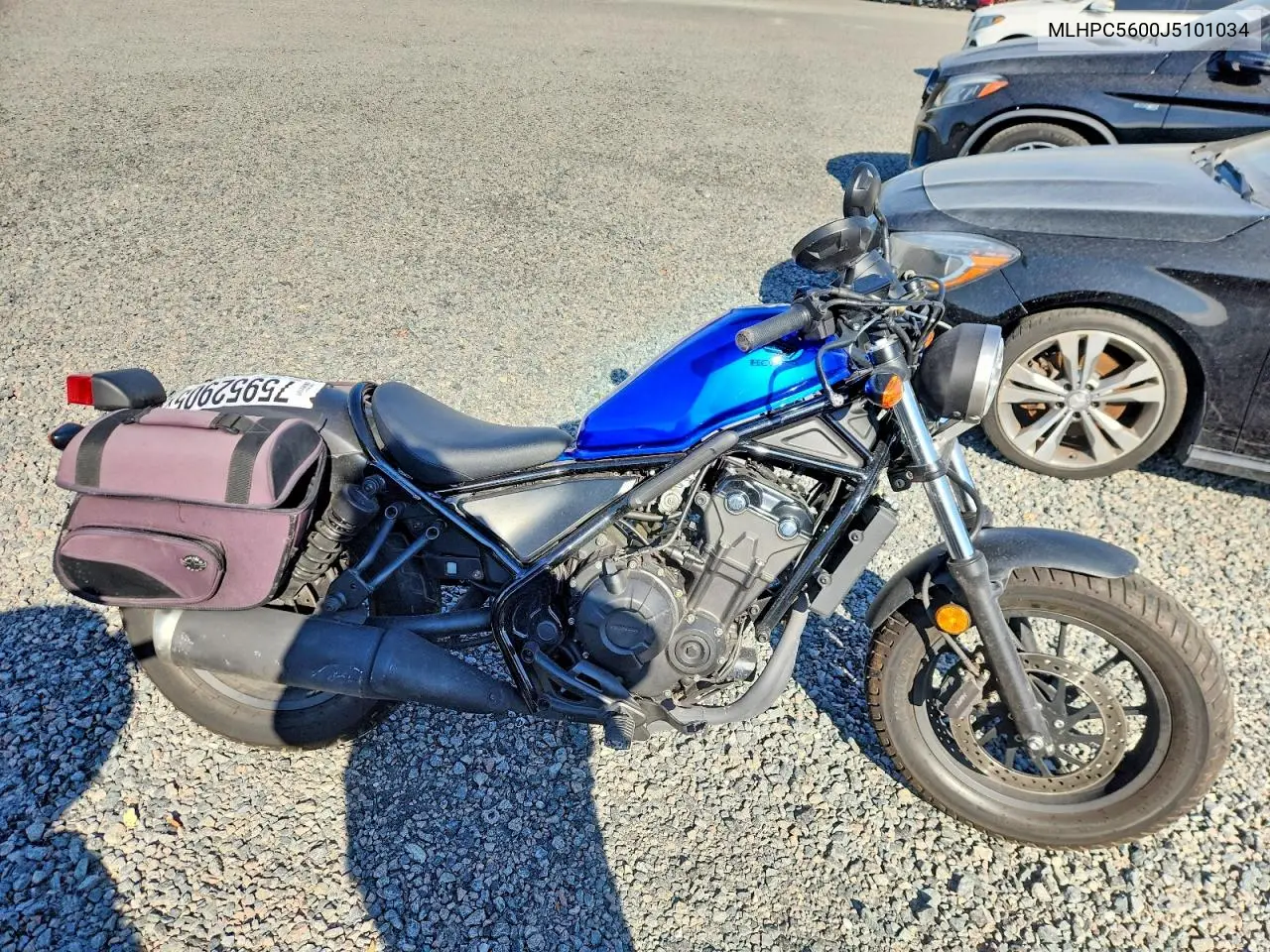 2018 Honda Cmx500 VIN: MLHPC5600J5101034 Lot: 50424666