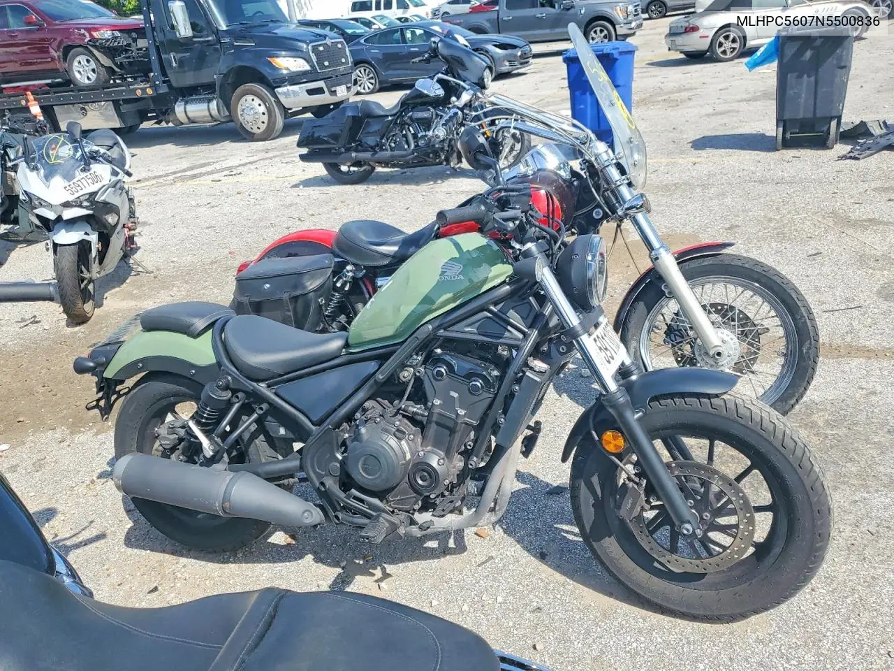 2022 Honda Cmx500 VIN: MLHPC5607N5500836 Lot: 59110276
