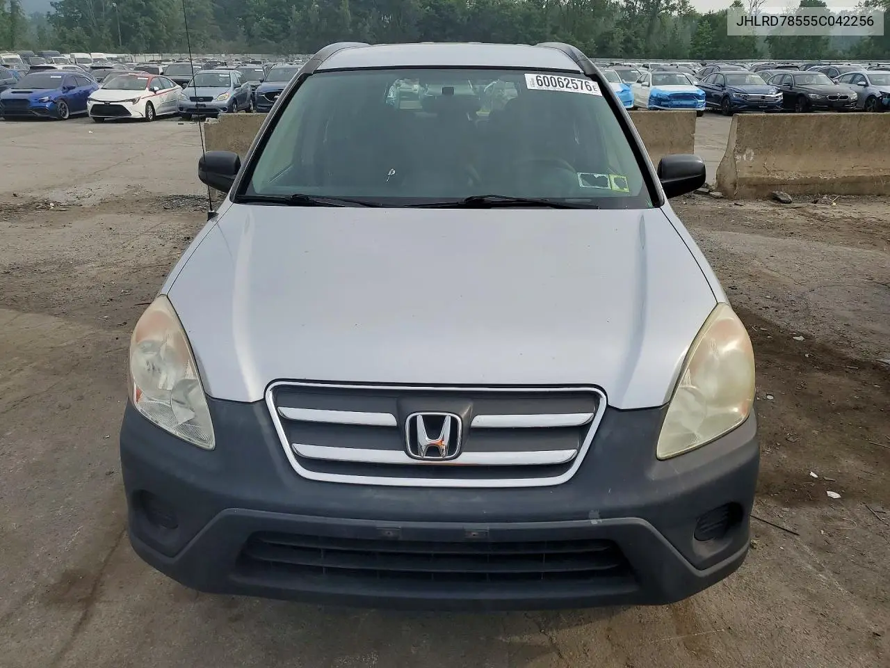 2005 Honda Cr-V Lx VIN: JHLRD78555C042256 Lot: 60062576