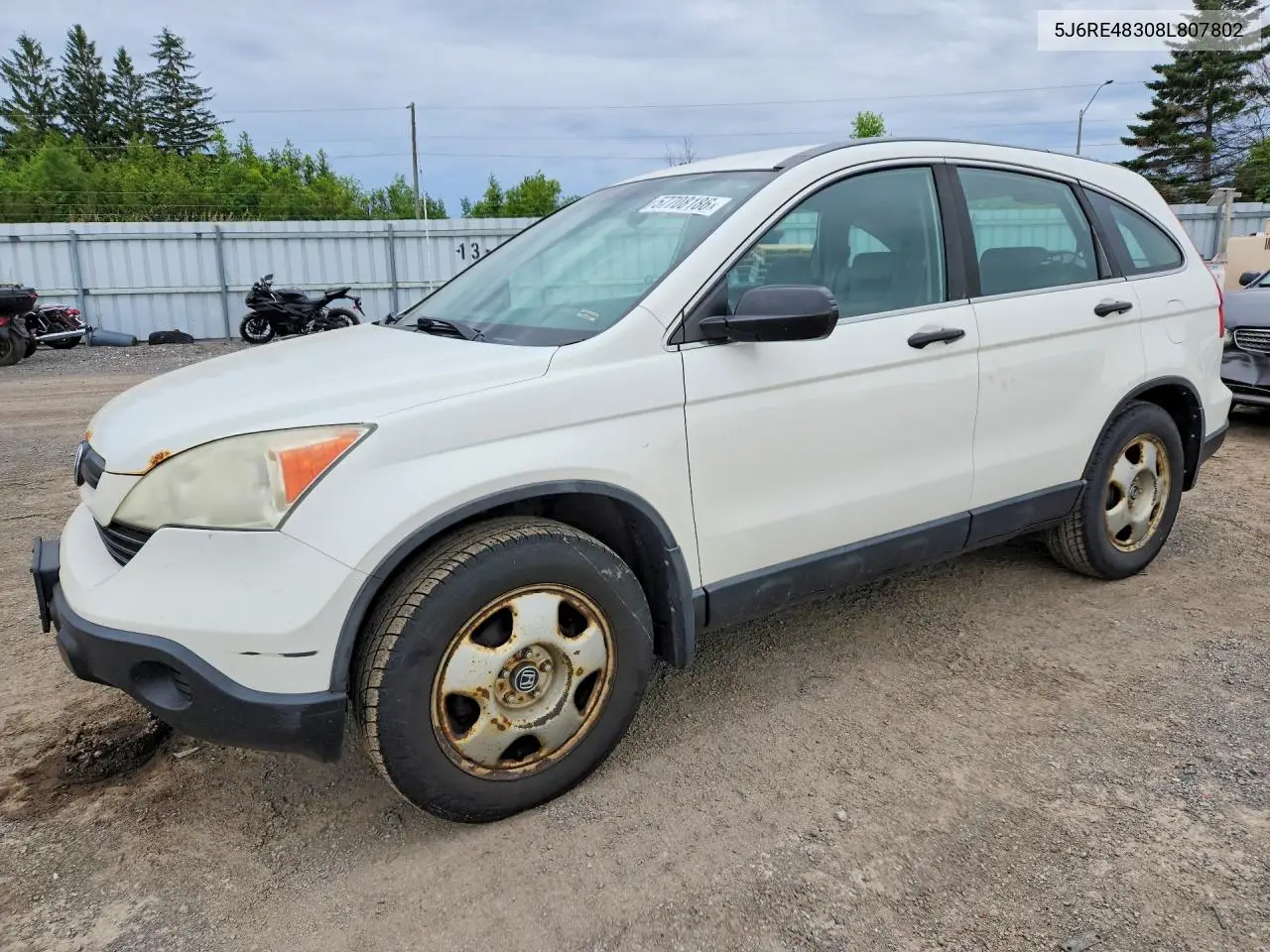 2008 Honda Cr-V Lx VIN: 5J6RE48308L807802 Lot: 57708186