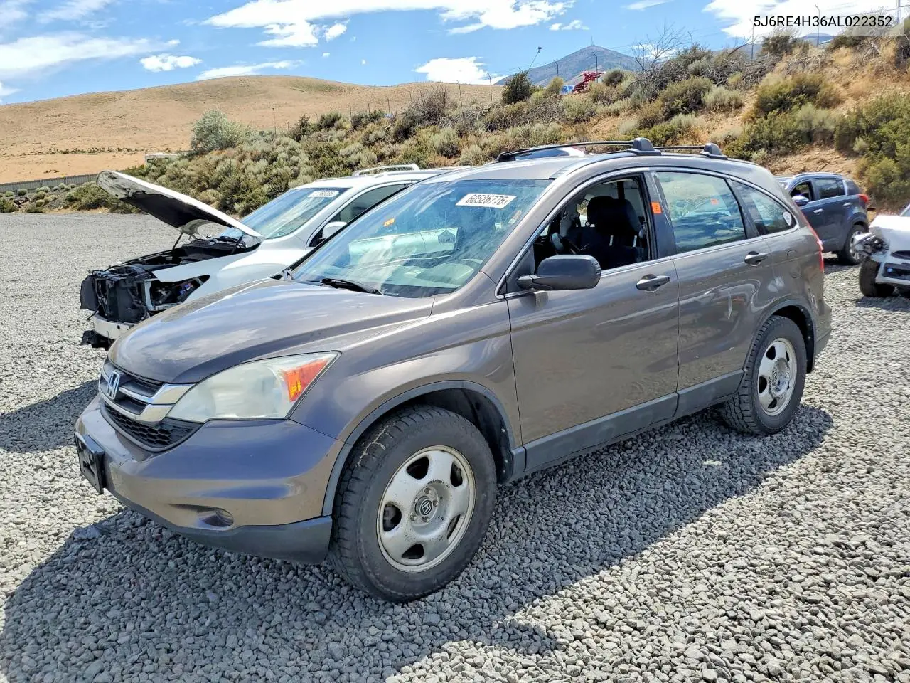 2010 Honda Cr-V Lx VIN: 5J6RE4H36AL022352 Lot: 60526776