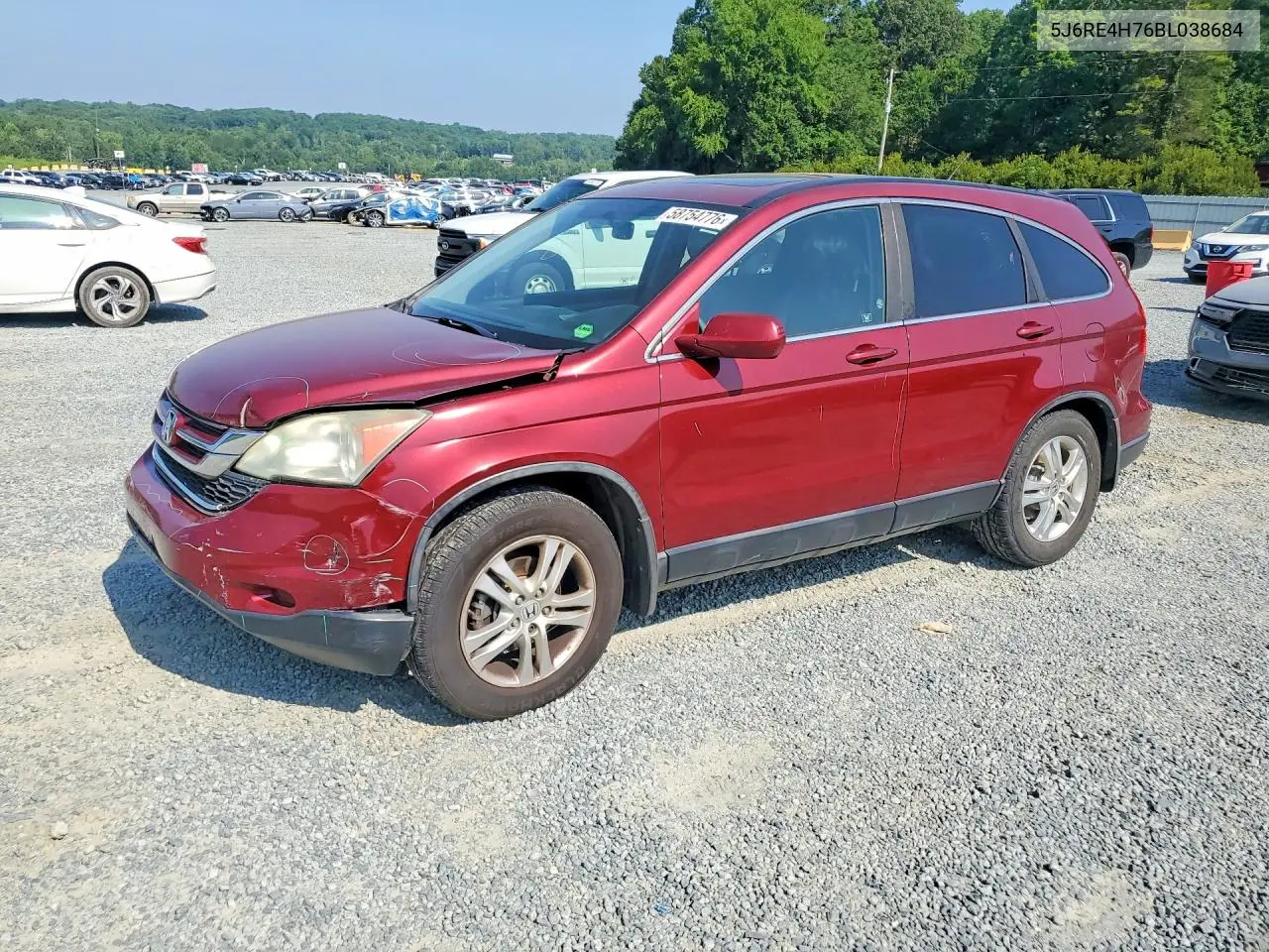 2011 Honda Cr-V Exl VIN: 5J6RE4H76BL038684 Lot: 58754776