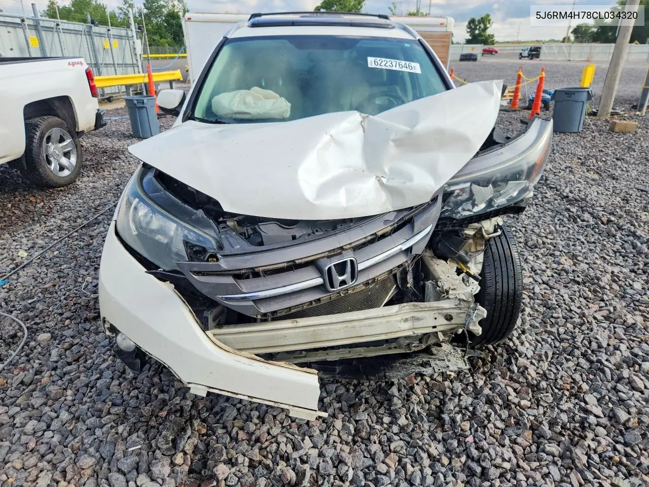2012 Honda Cr-V Exl VIN: 5J6RM4H78CL034320 Lot: 62237646