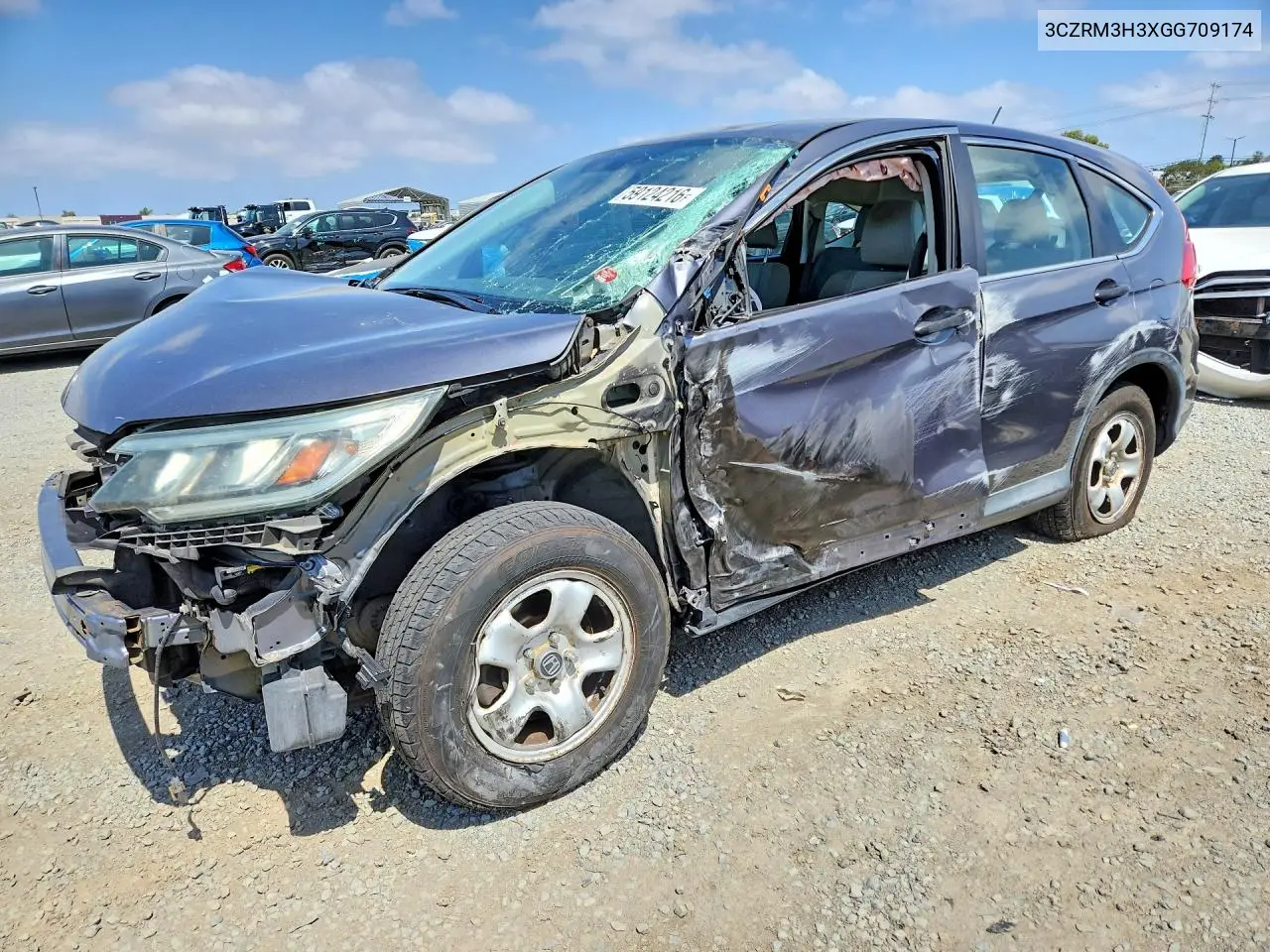 2016 Honda Cr-V Lx VIN: 3CZRM3H3XGG709174 Lot: 59124216