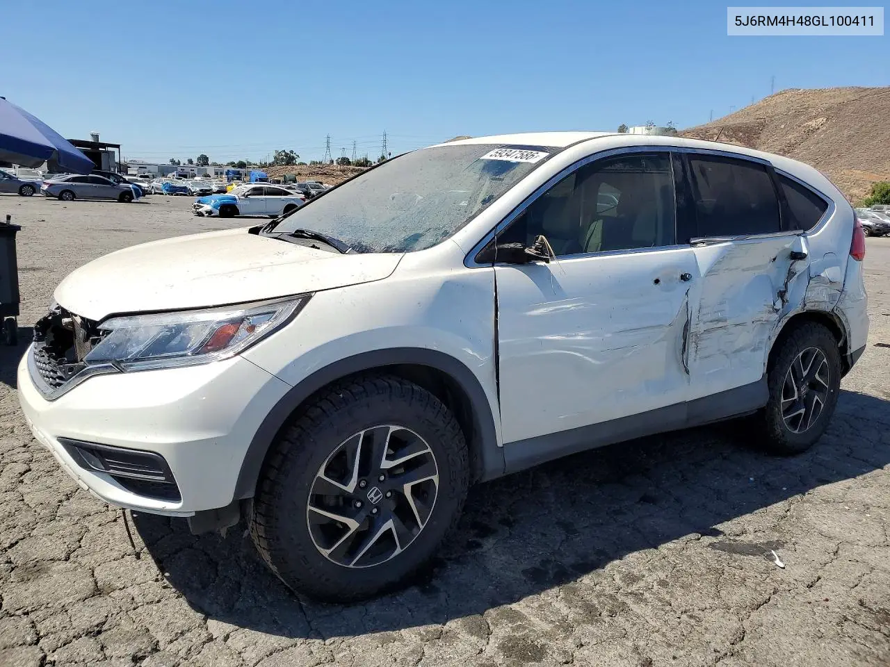 2016 Honda Cr-V Se VIN: 5J6RM4H48GL100411 Lot: 59347586