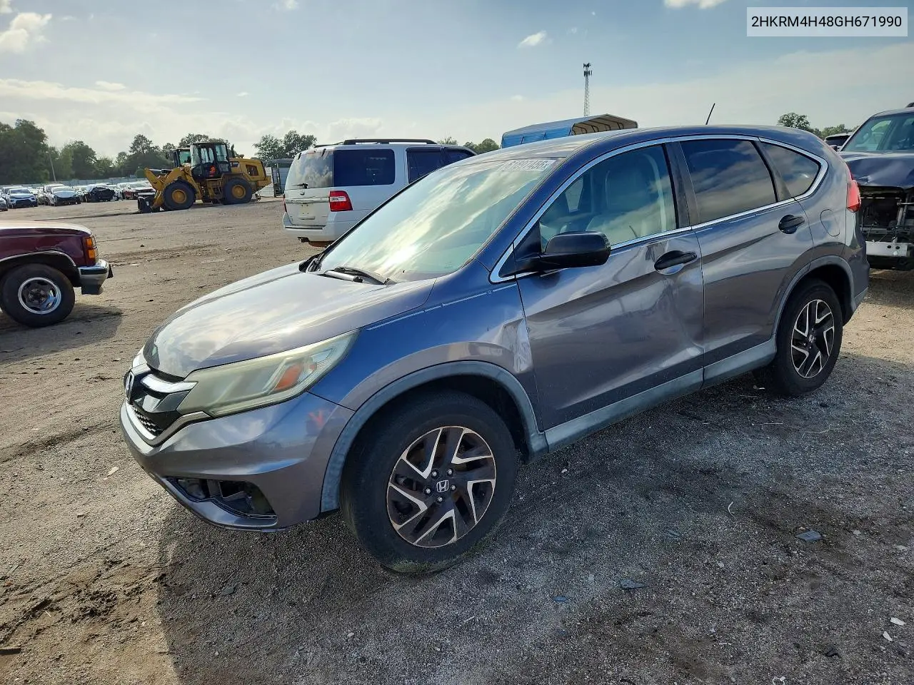 2016 Honda Cr-V Se VIN: 2HKRM4H48GH671990 Lot: 61697456
