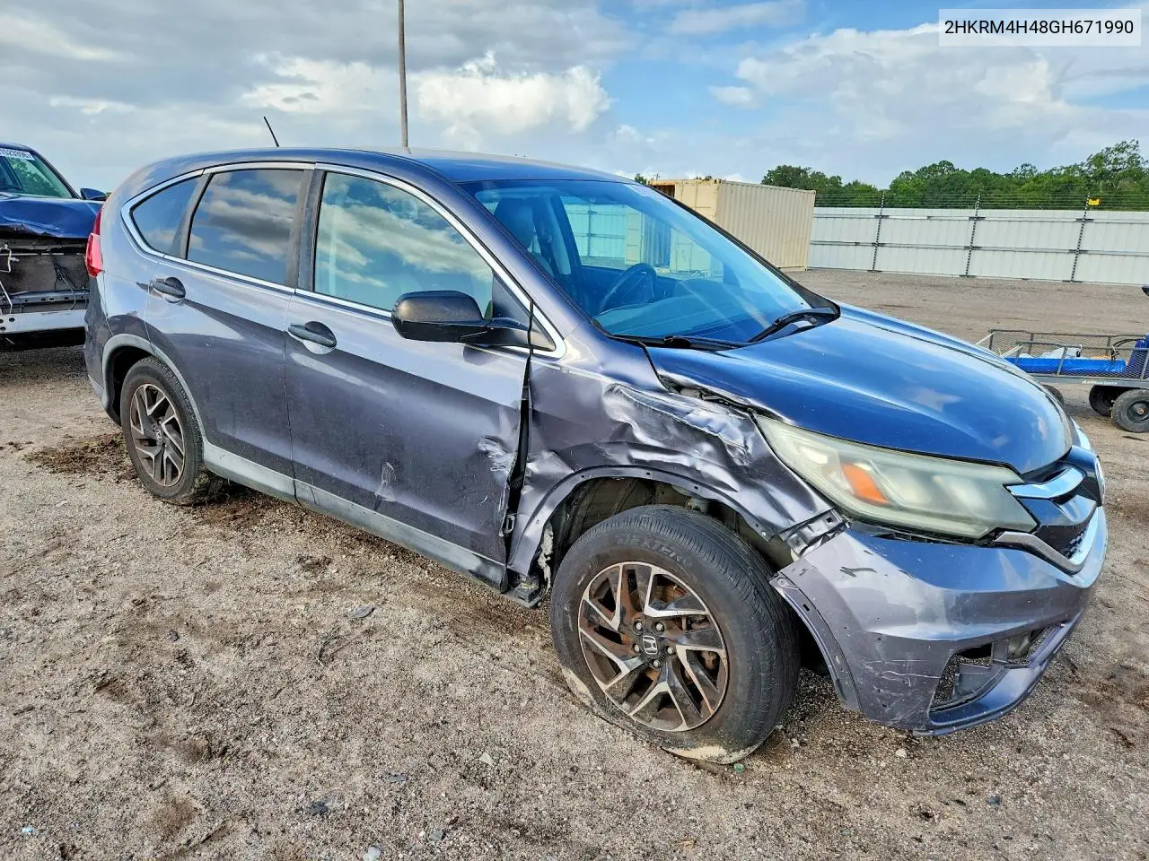 2016 Honda Cr-V Se VIN: 2HKRM4H48GH671990 Lot: 61697456