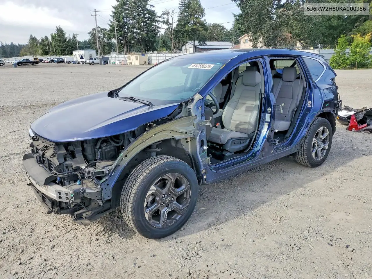 2019 Honda Cr-V Exl VIN: 5J6RW2H80KA000986 Lot: 61058226