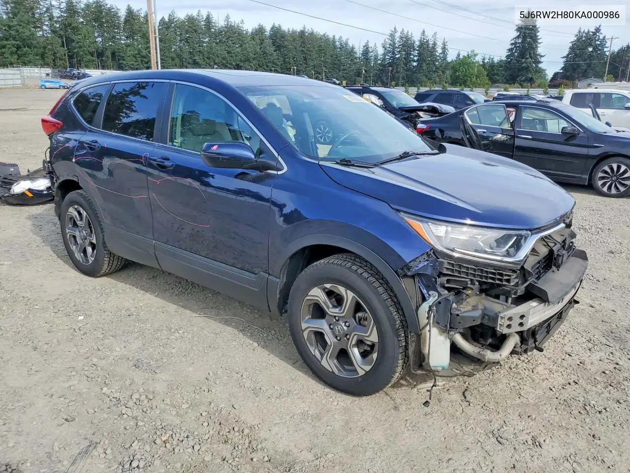 2019 Honda Cr-V Exl VIN: 5J6RW2H80KA000986 Lot: 61058226