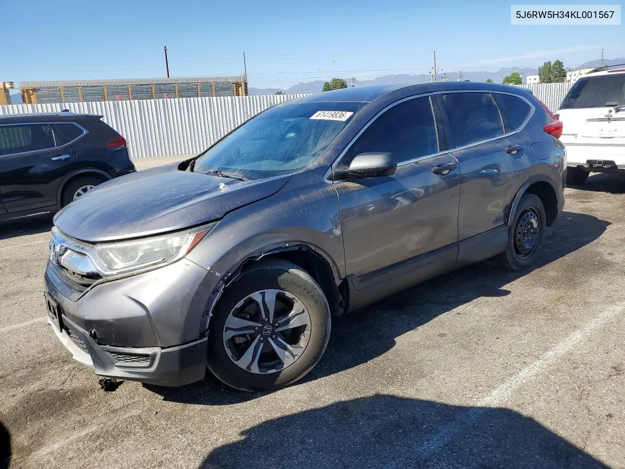 2019 Honda Cr-V Lx VIN: 5J6RW5H34KL001567 Lot: 61419836