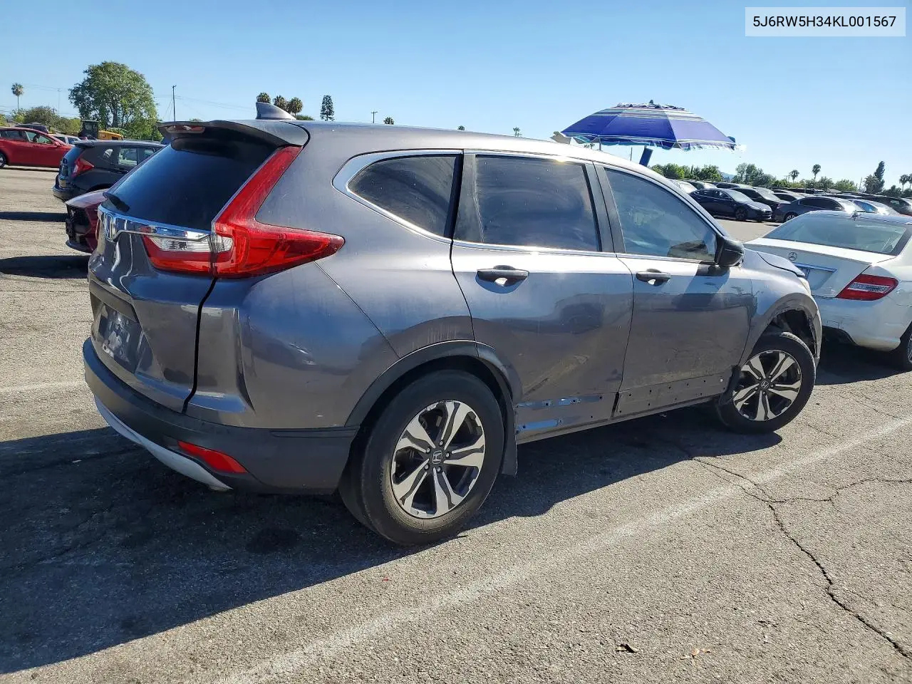 2019 Honda Cr-V Lx VIN: 5J6RW5H34KL001567 Lot: 61419836