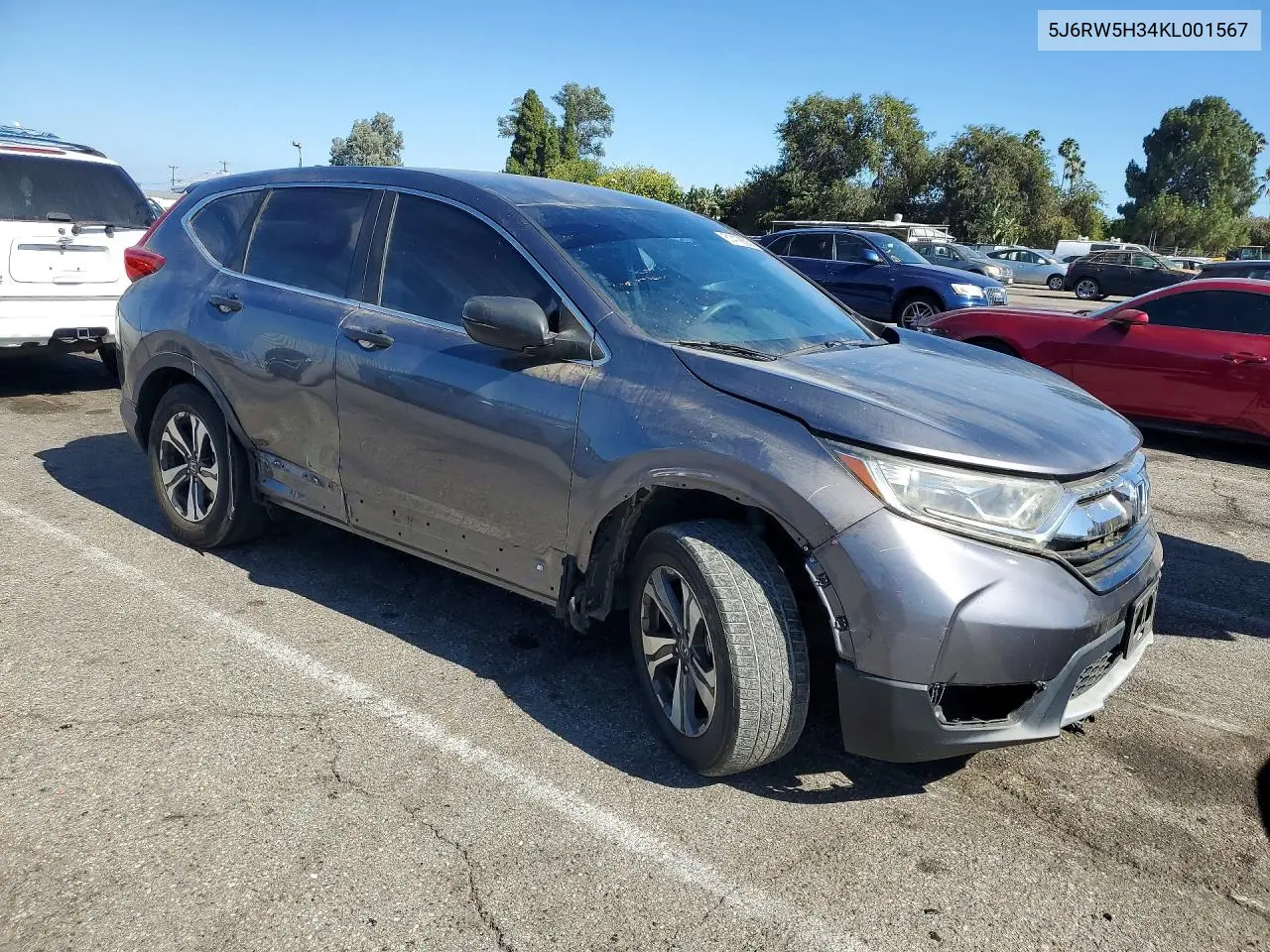 2019 Honda Cr-V Lx VIN: 5J6RW5H34KL001567 Lot: 61419836