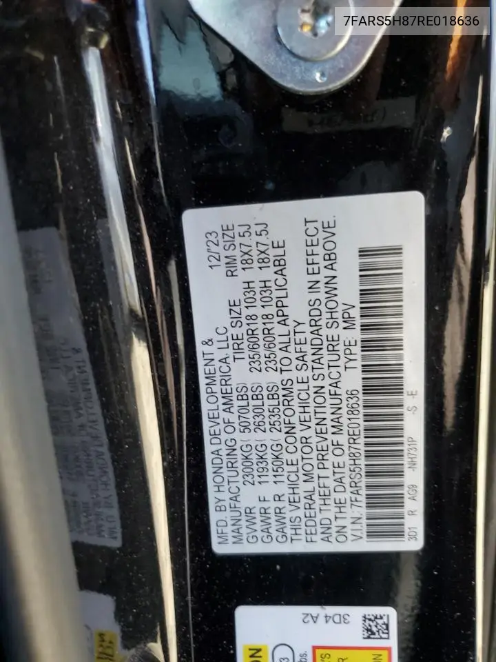 7FARS5H87RE018636 2024 Honda Cr-V Sport-L