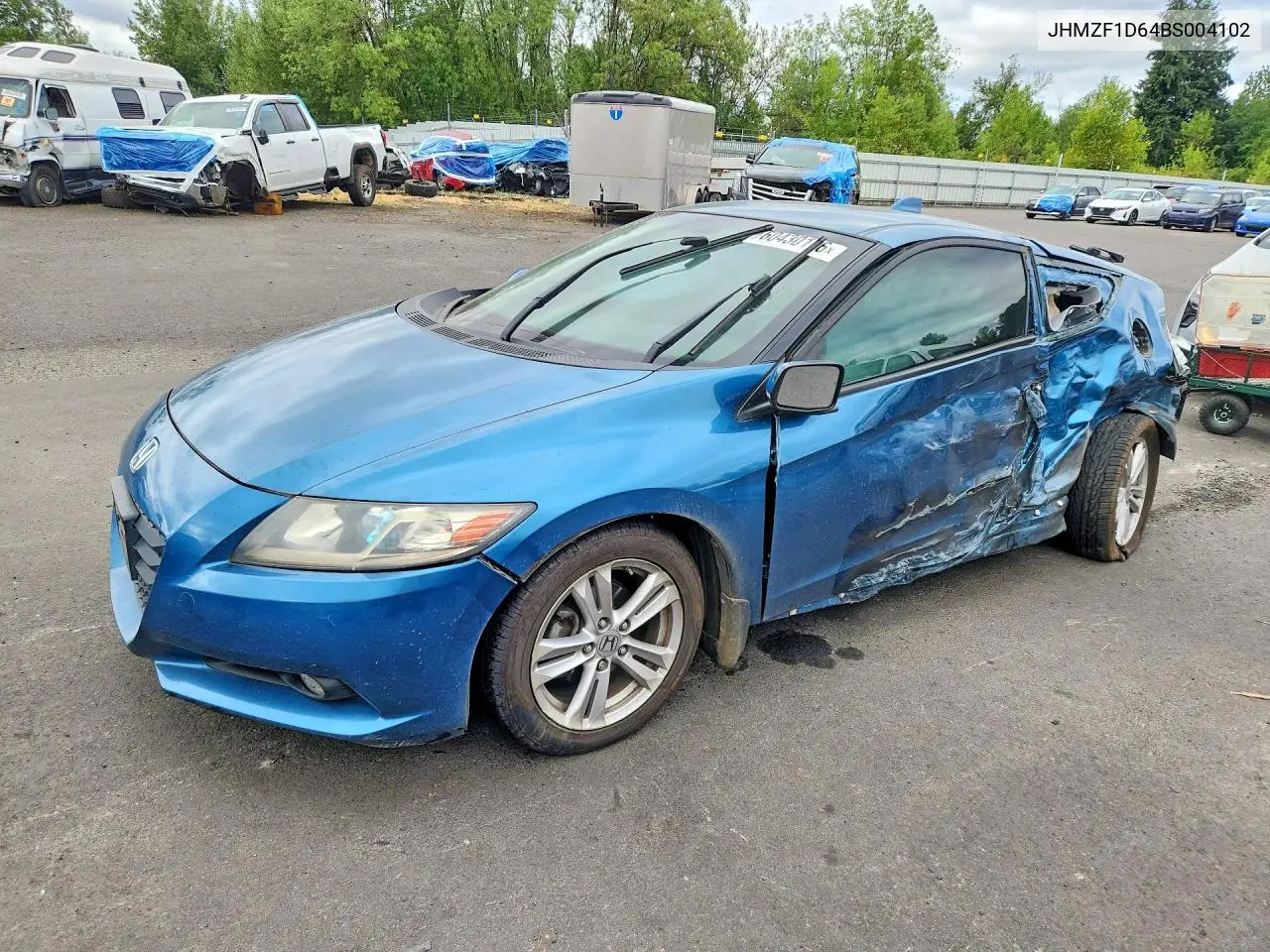 2011 Honda Cr-Z Ex VIN: JHMZF1D64BS004102 Lot: 60430116