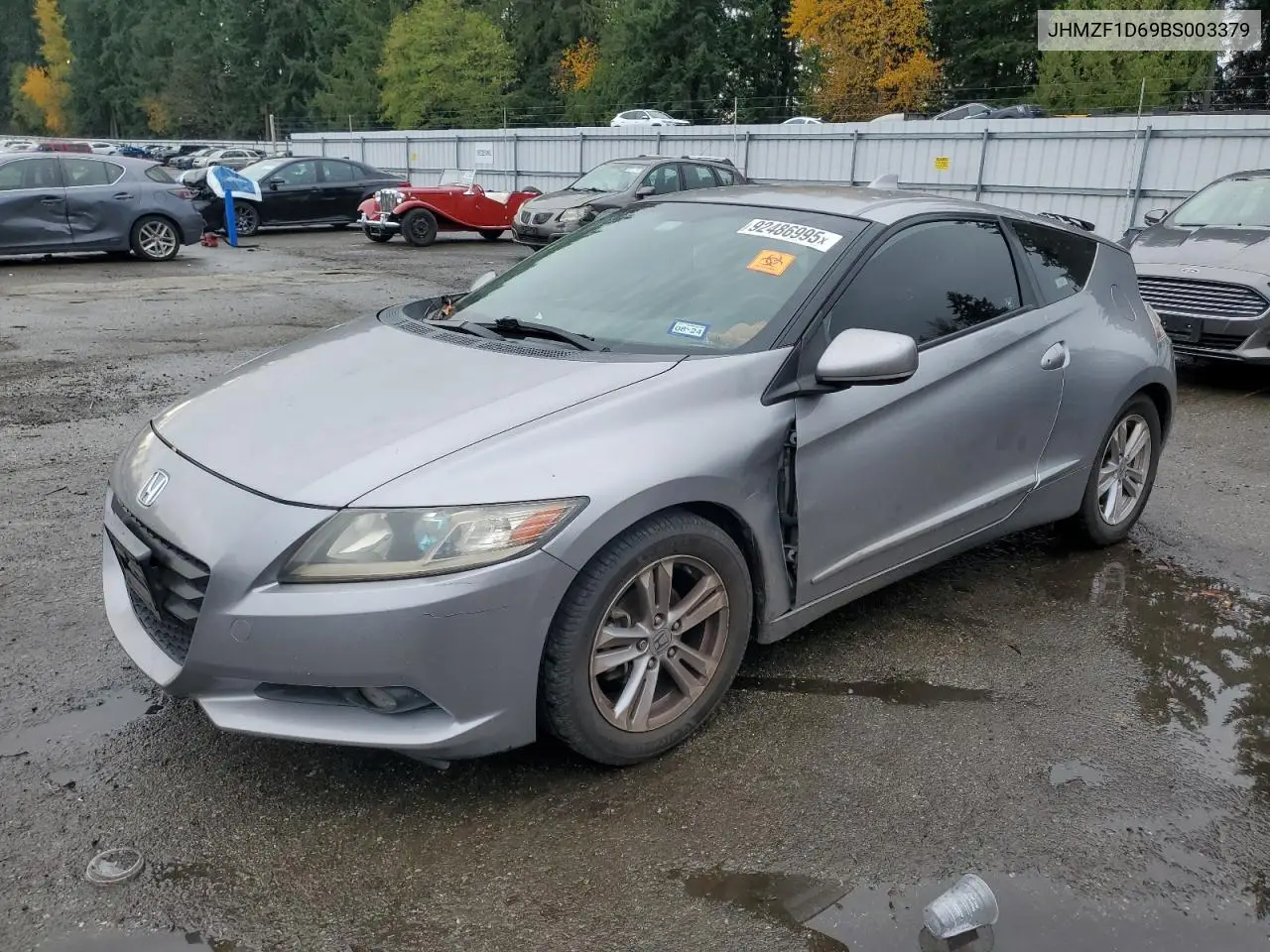 2011 Honda Cr-Z Ex VIN: JHMZF1D69BS003379 Lot: 92486995