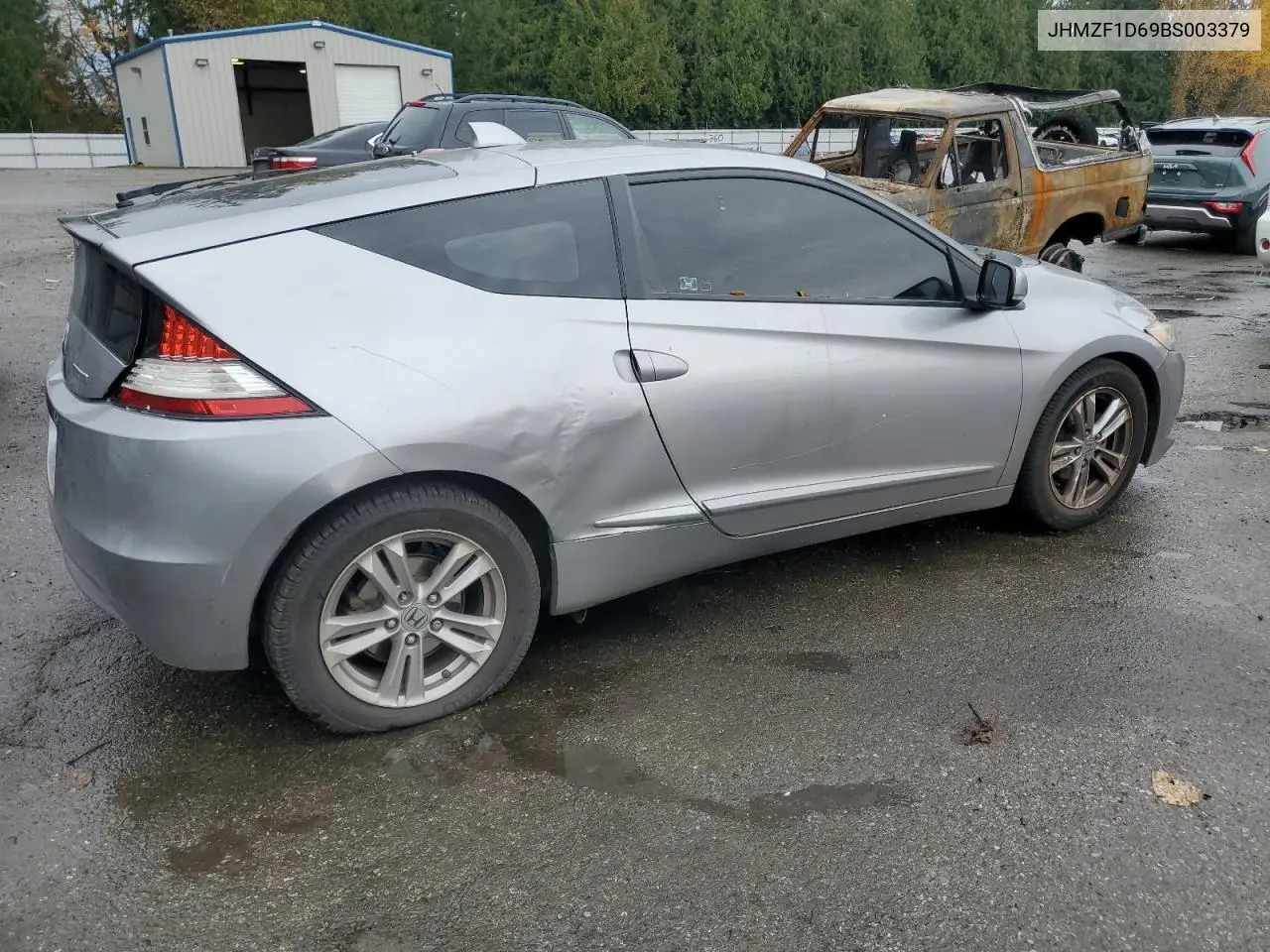 2011 Honda Cr-Z Ex VIN: JHMZF1D69BS003379 Lot: 92486995