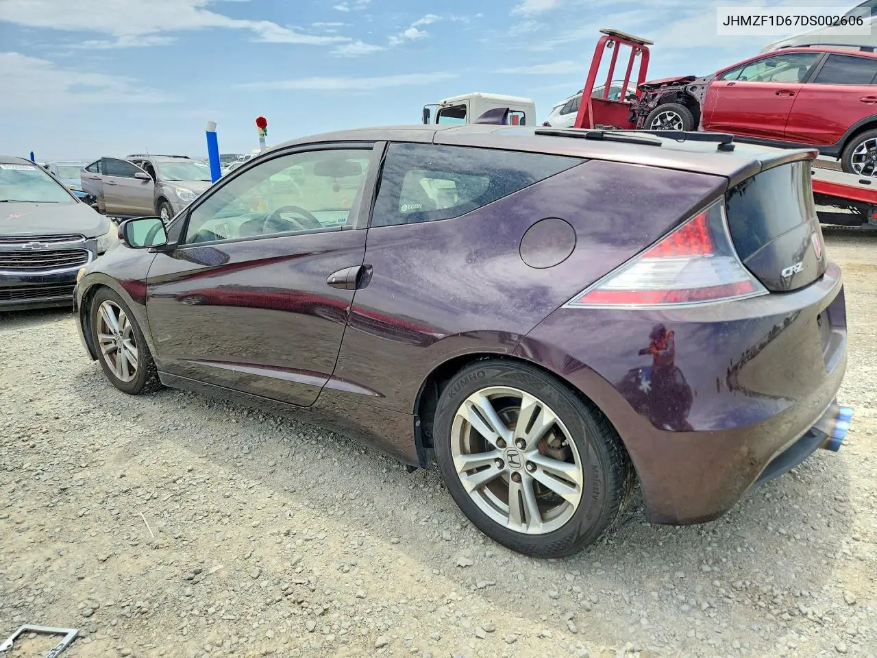 2013 Honda Cr-Z Ex VIN: JHMZF1D67DS002606 Lot: 61808546
