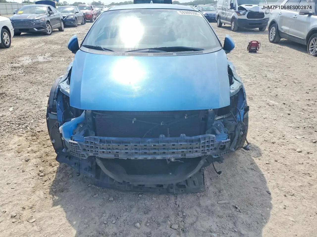 2014 Honda Cr-Z Ex VIN: JHMZF1D68ES002874 Lot: 58989396