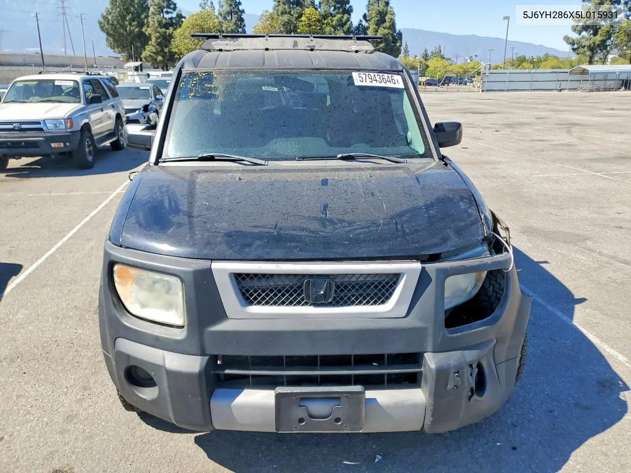2005 Honda Element Ex VIN: 5J6YH286X5L015931 Lot: 57943646
