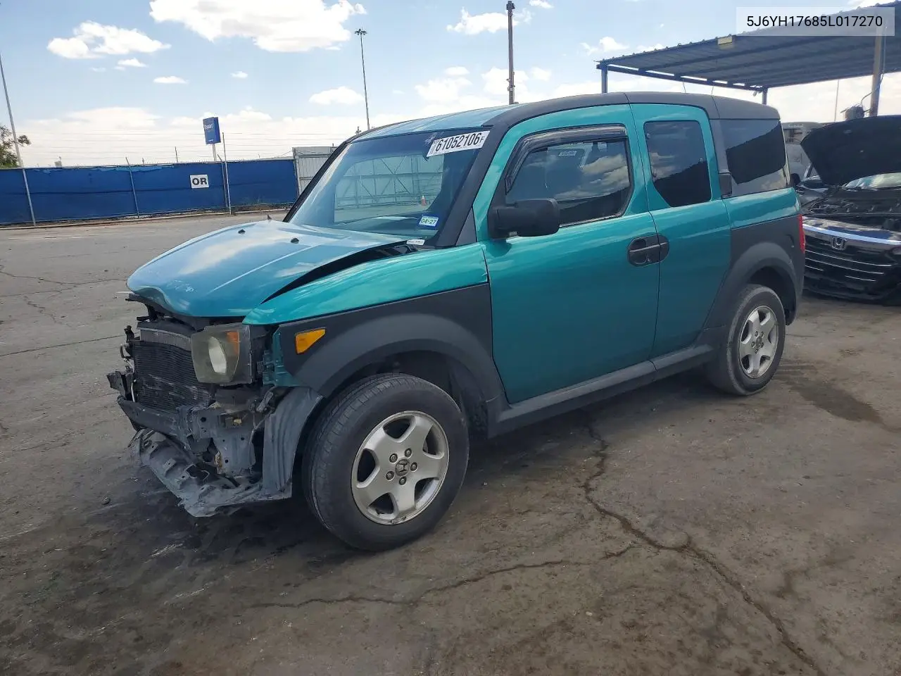 2005 Honda Element Ex VIN: 5J6YH17685L017270 Lot: 61052106