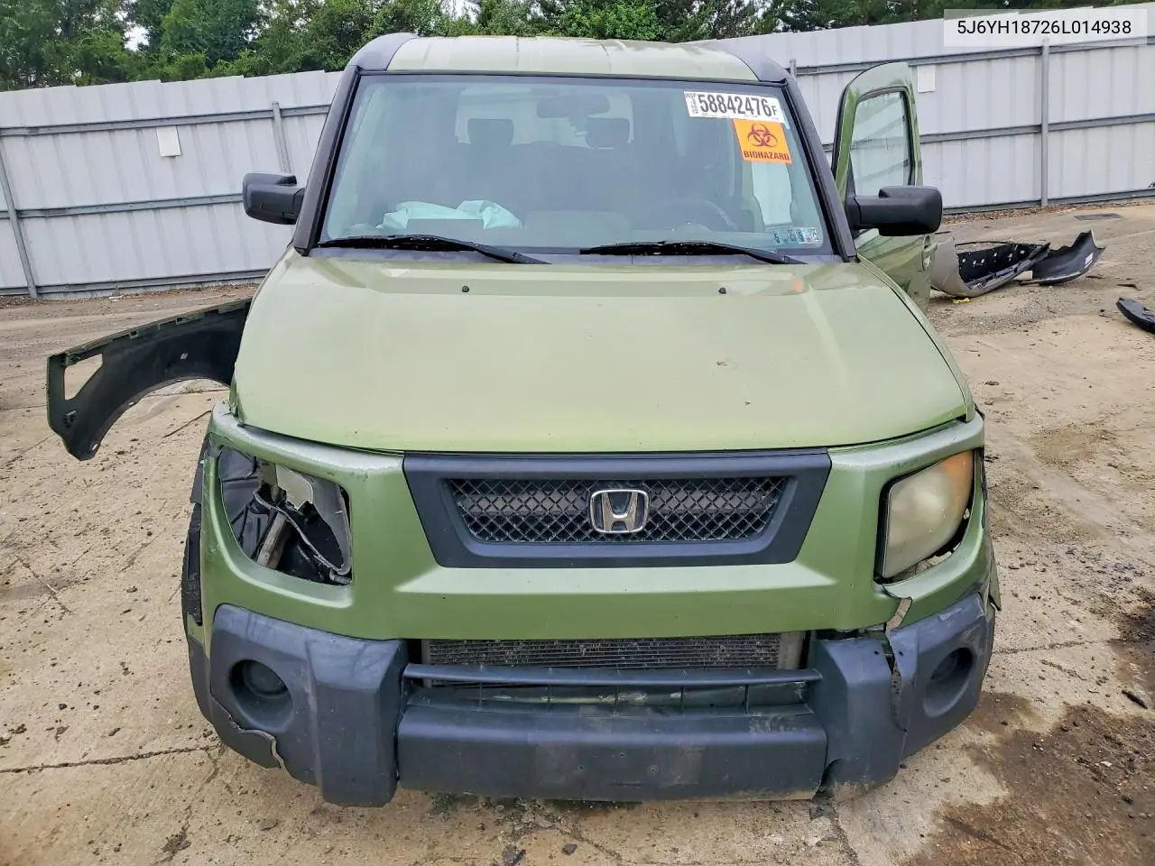 2006 Honda Element Ex VIN: 5J6YH18726L014938 Lot: 58842476