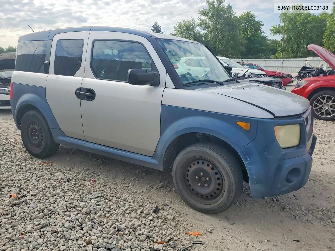 2006 Honda Element Lx VIN: 5J6YH18306L003188 Lot: 59398506