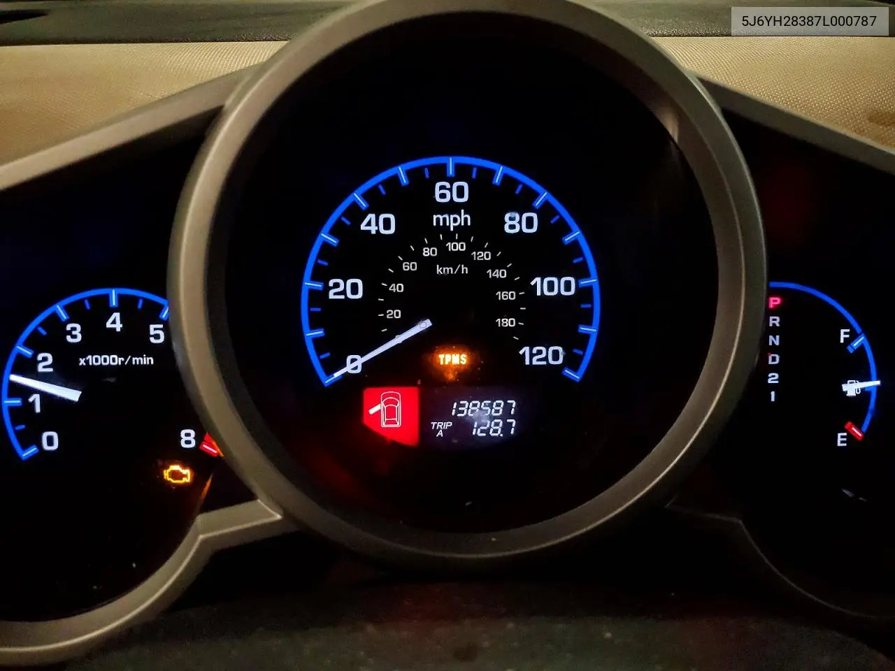 2007 Honda Element Lx VIN: 5J6YH28387L000787 Lot: 58138646