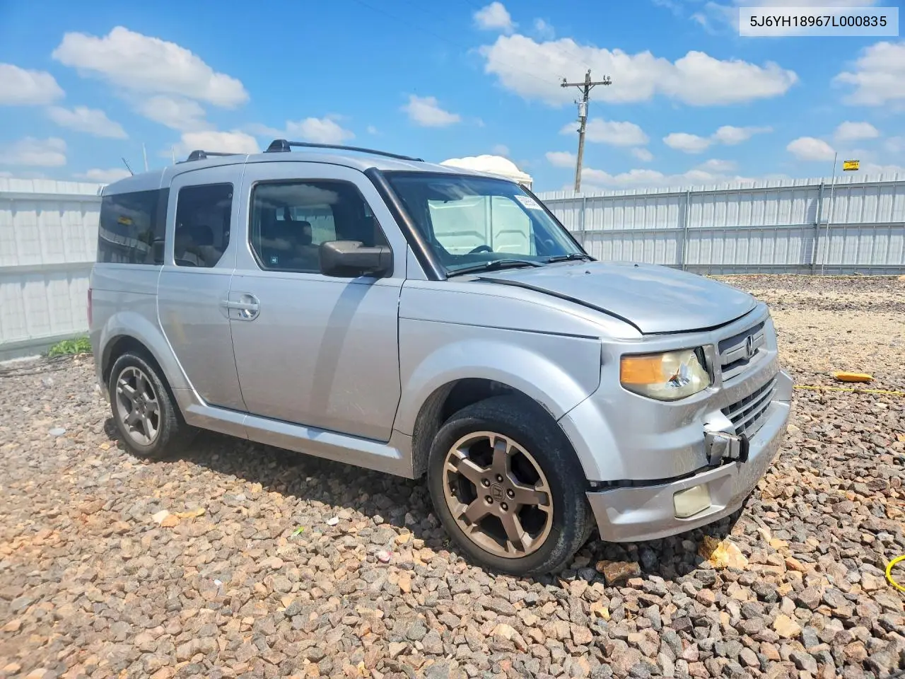 2007 Honda Element Sc VIN: 5J6YH18967L000835 Lot: 60995646