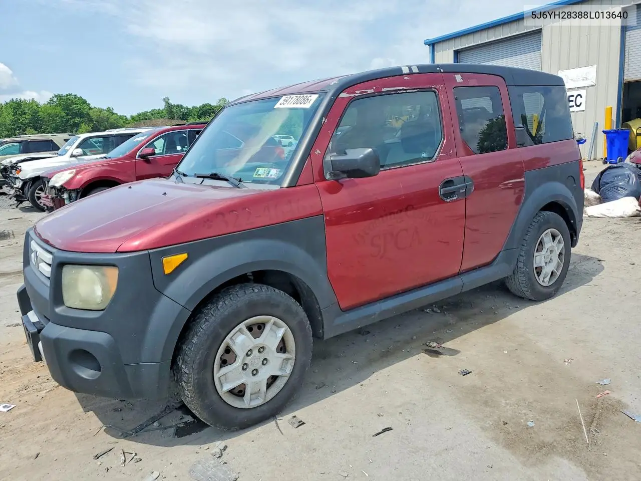 2008 Honda Element Lx VIN: 5J6YH28388L013640 Lot: 59178086